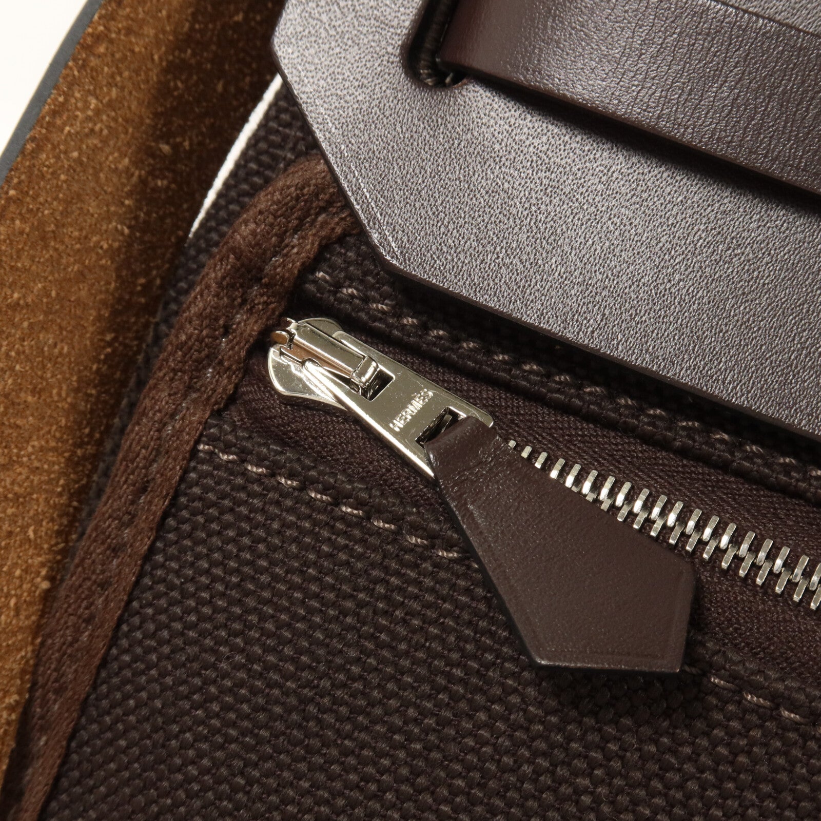 HERMES 帆布Mini Herbag肩背袋Ebene