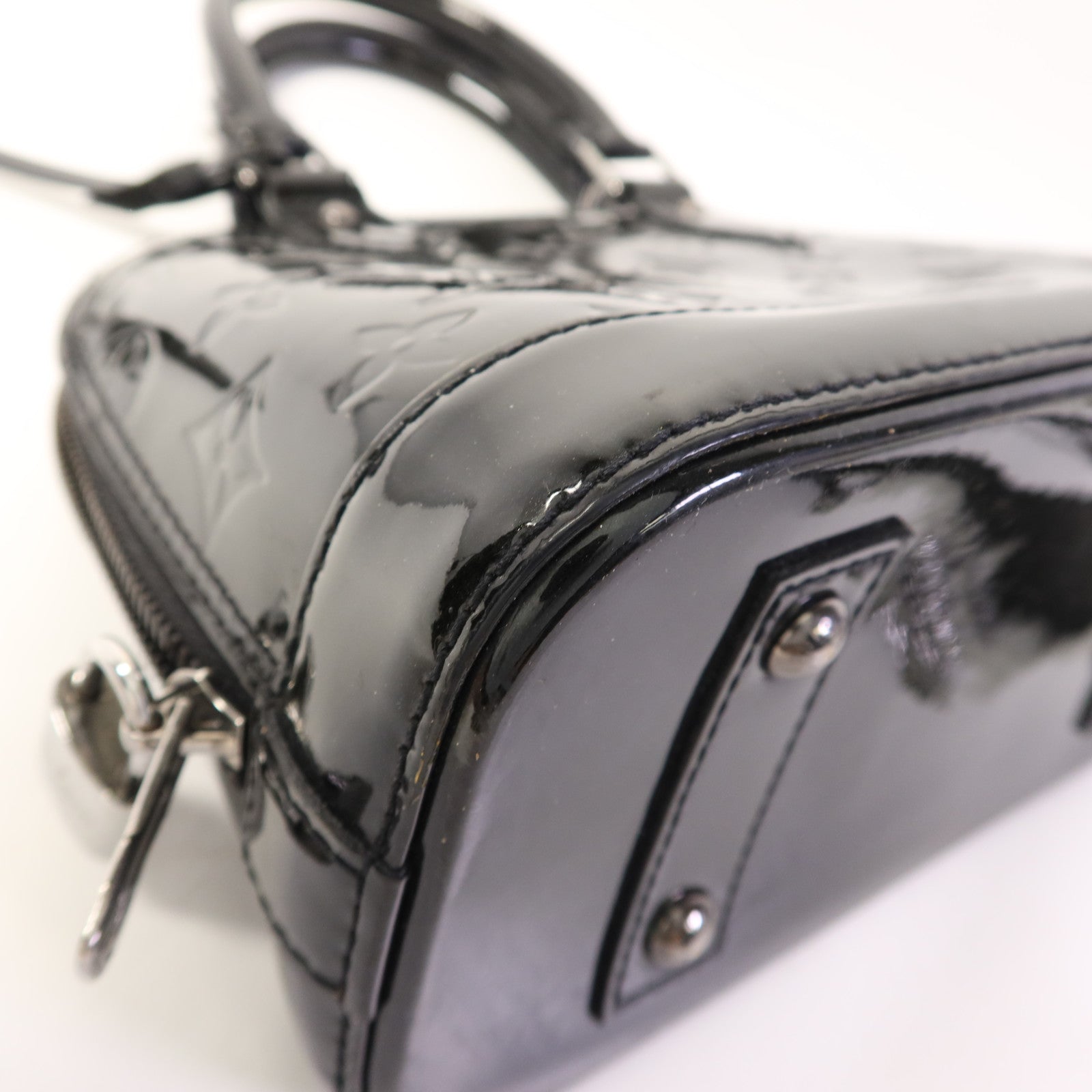 LOUIS VUITTON Vernis Alma BB銀扣手挽肩背兩用袋