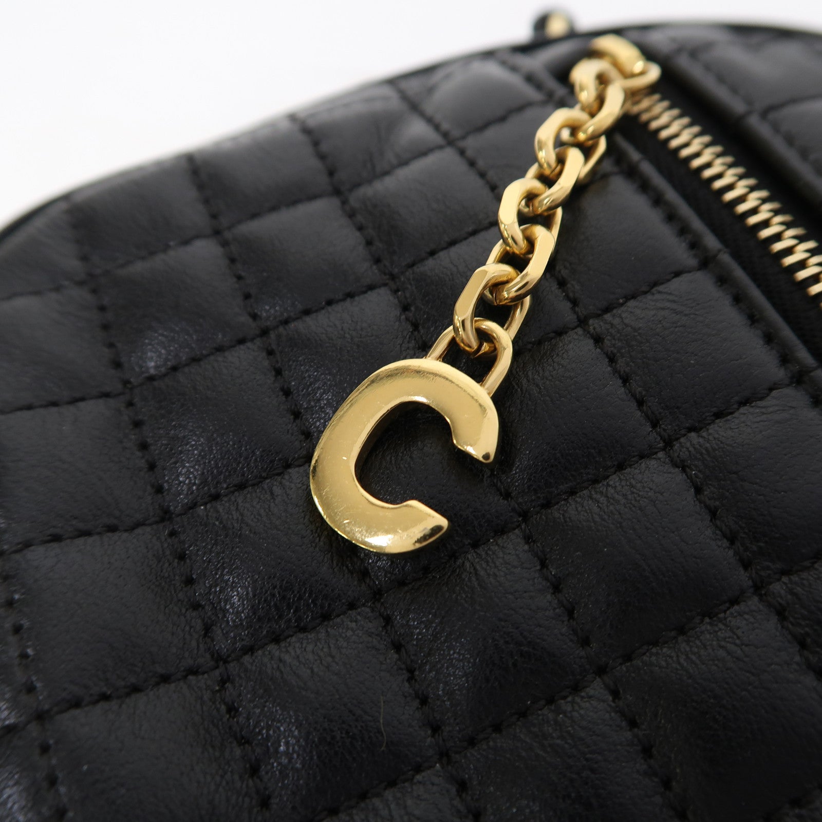 CELINE 【激減優惠】牛皮皮革C Charm金扣肩背袋黑色