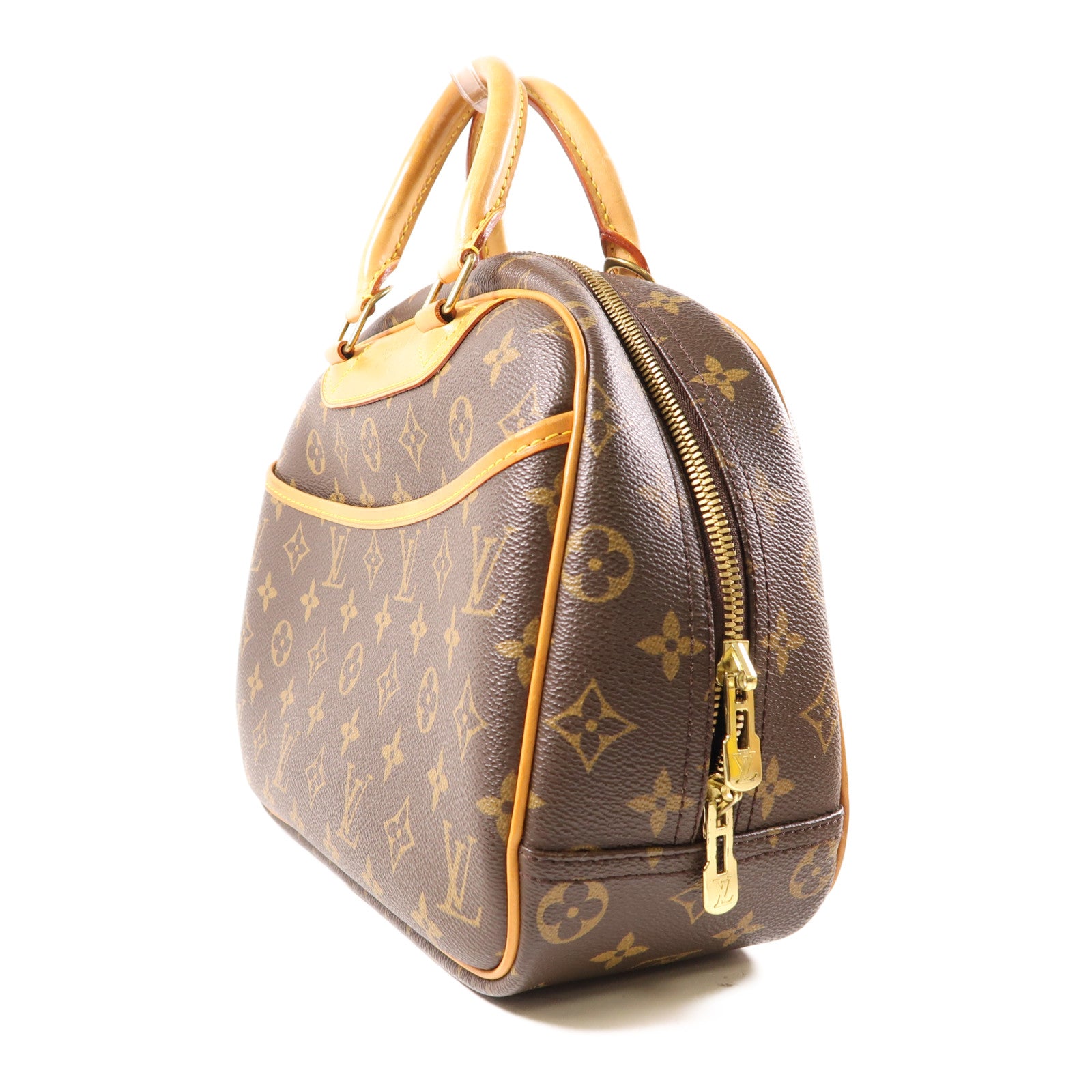 LOUIS VUITTON Monogram Trouville金扣手挽袋棕色