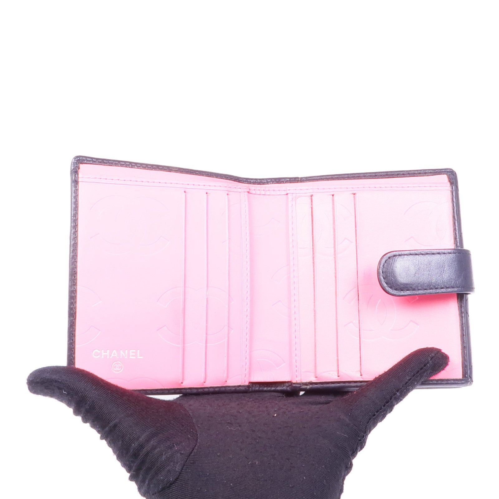 CHANEL 牛皮皮革Cambon Wallet銀扣錢包