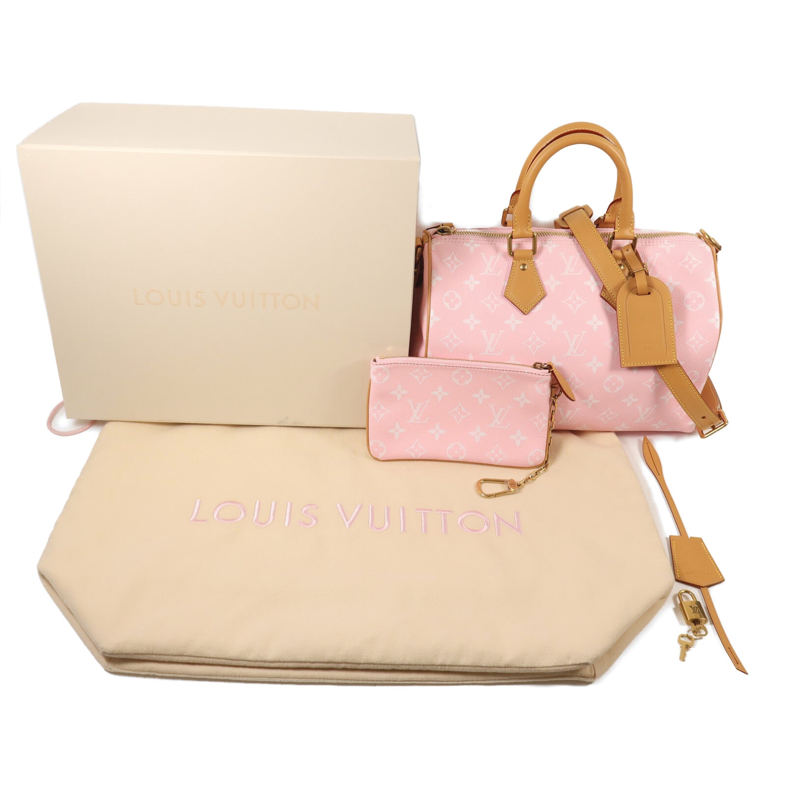 LOUIS VUITTON 牛皮皮革Speedy P9 Bandouliere金扣手挽肩背兩用袋