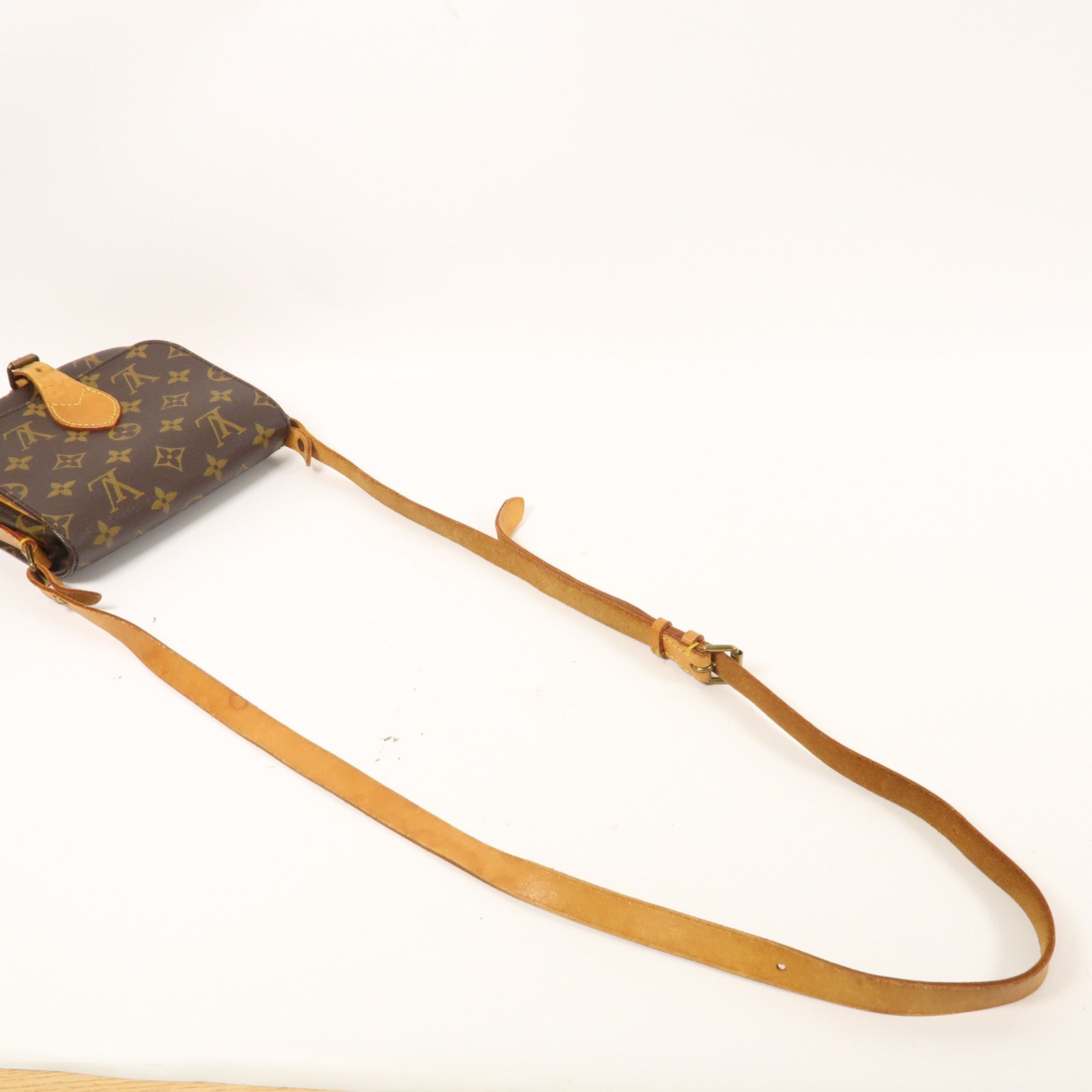 LOUIS VUITTON Monogram Mini Cartouchiere金扣肩背袋啡色