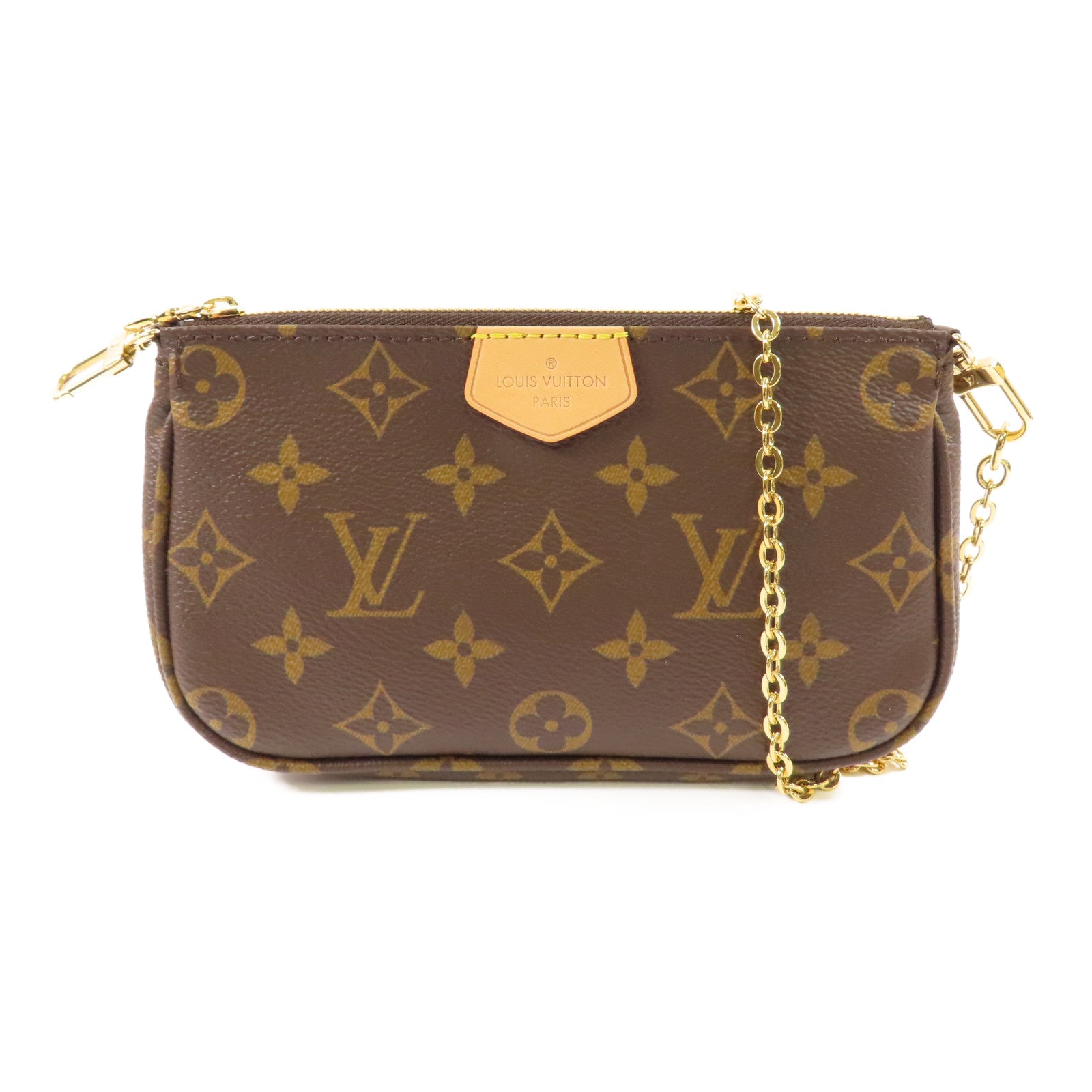 LOUIS VUITTON 【激減優惠】Monogram Multi Pochette Accessoires金扣手挽肩背兩用袋棕色