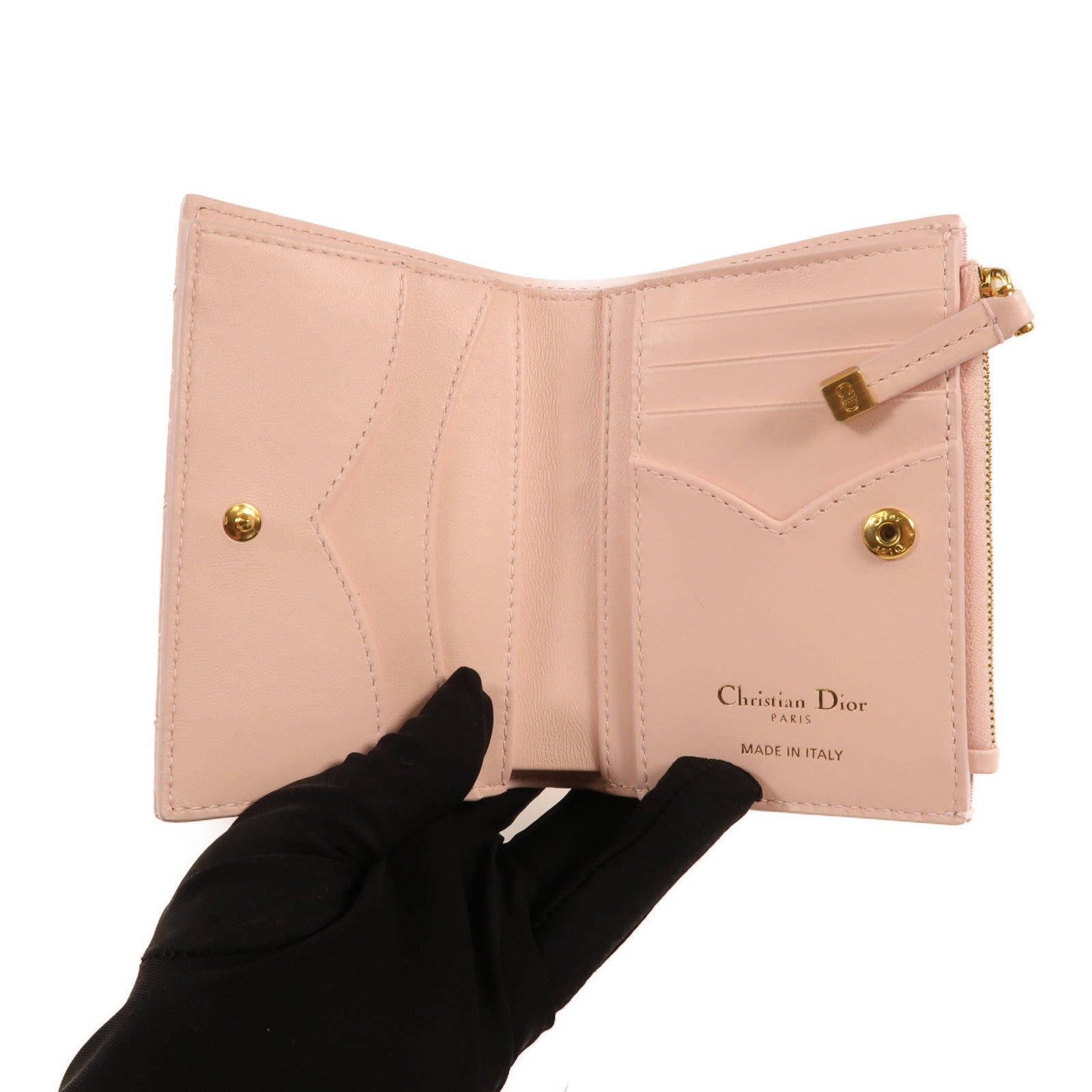 Dior 羊皮皮革Jolie Dahlia金扣錢包