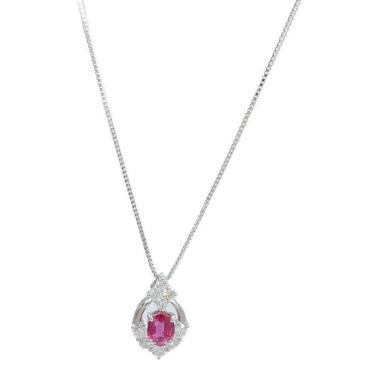 JEWELRY PT900/PT850鉑金Ruby Diamond Necklace紅寶石/鑽石項鍊