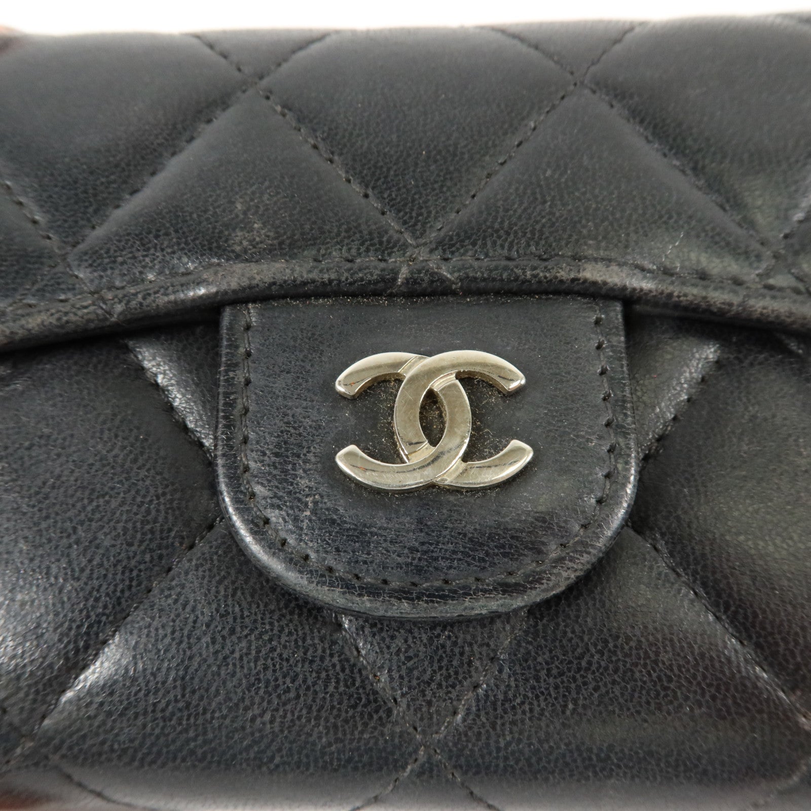 CHANEL 羊皮皮革Card Case銀扣卡片套