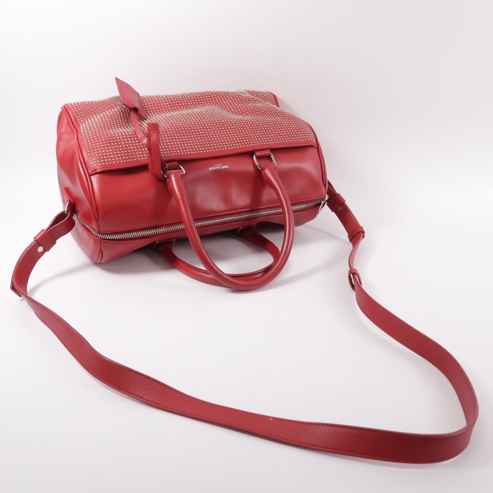 SAINT LAURENT 牛皮皮革Studded Classic Duffle Bag手挽肩背兩用袋