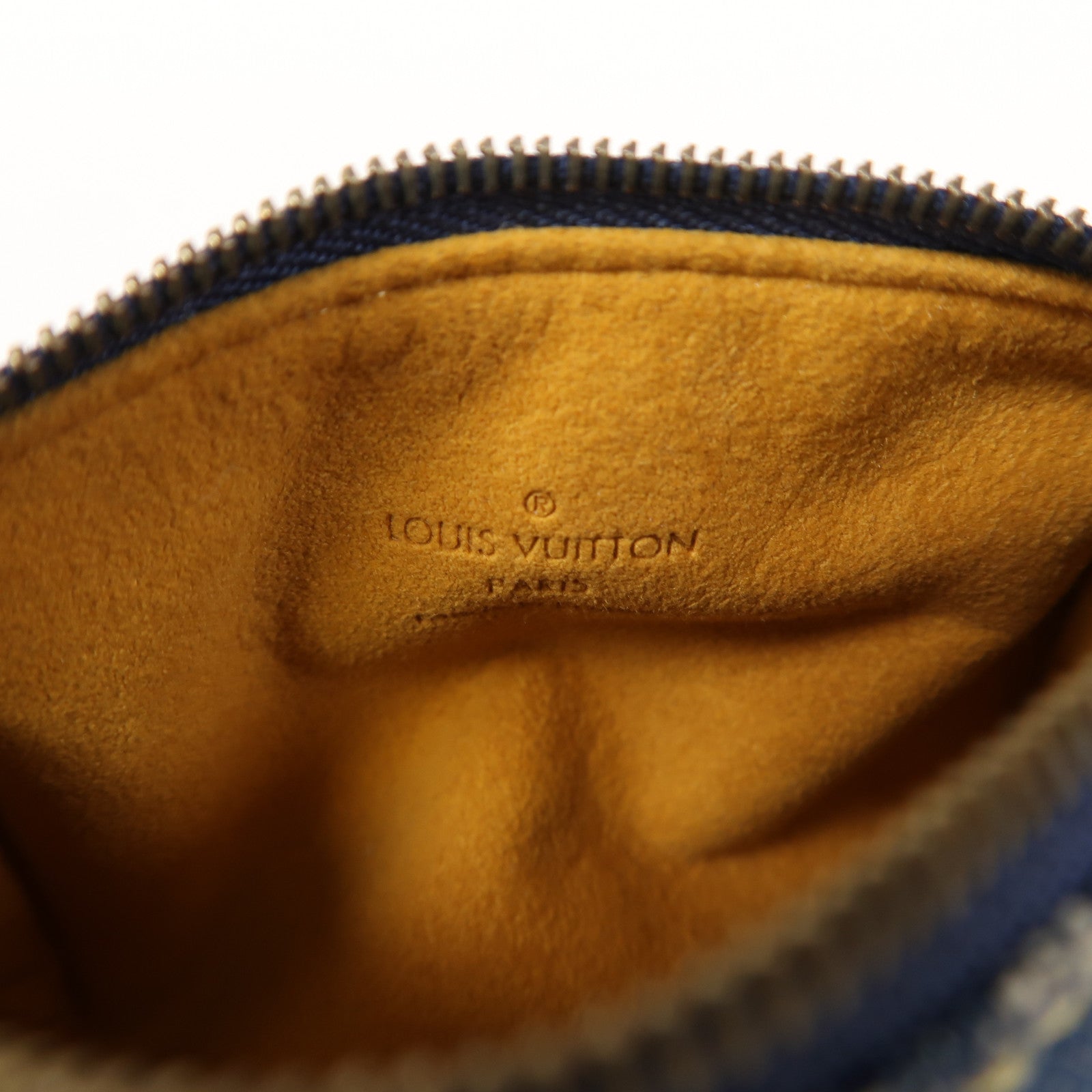 LOUIS VUITTON Monogram Denim Trousse Speedy PM Pouch金扣零錢包藍色