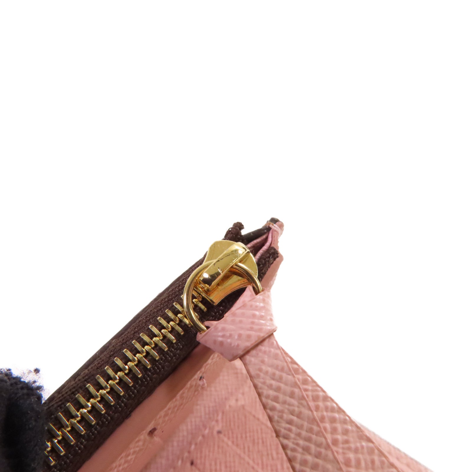 LOUIS VUITTON Damier Ebene Victorine Wallet金扣短錢包啡色/粉紅色