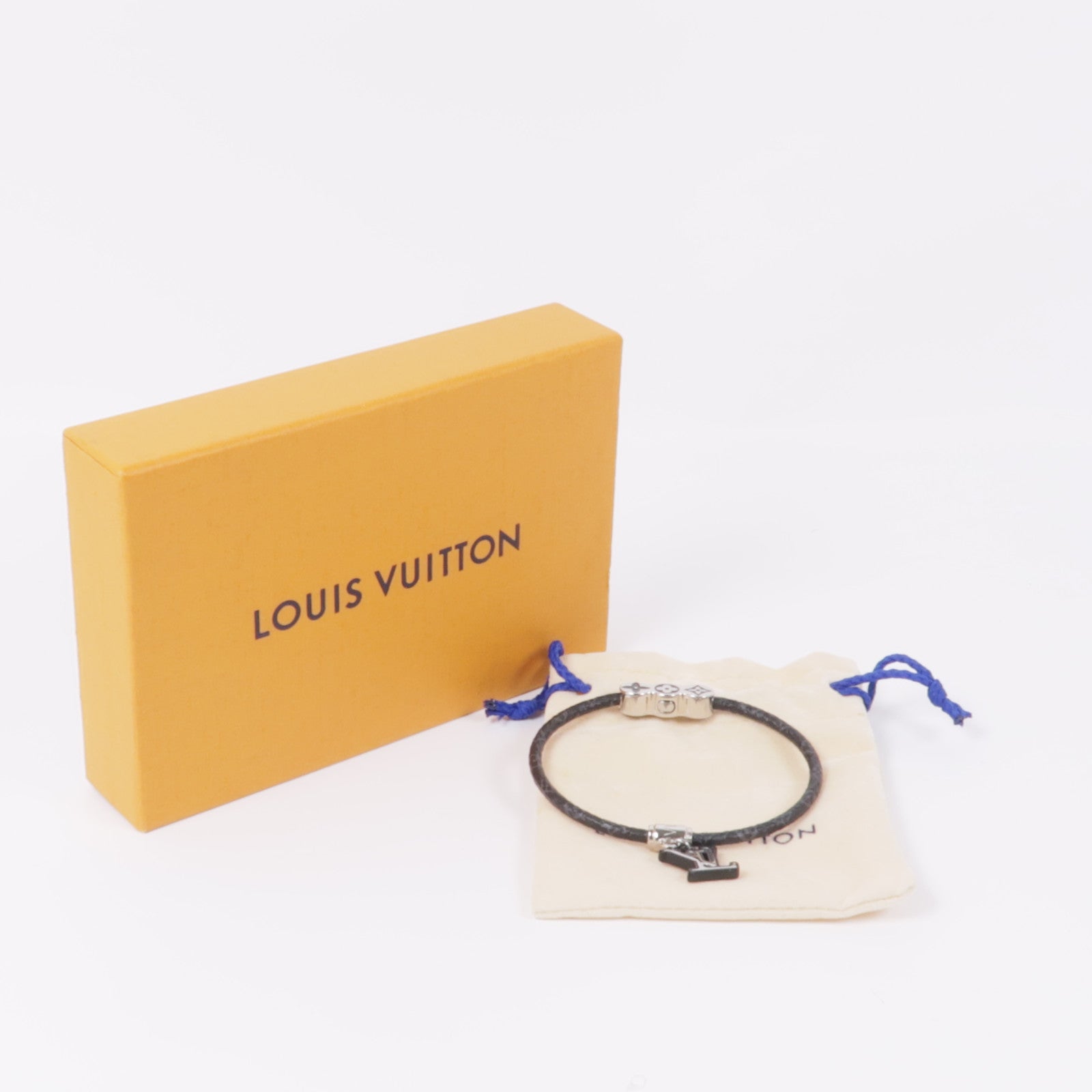 LOUIS VUITTON Monogram Eclipse Party Bracelet銀扣手鐲