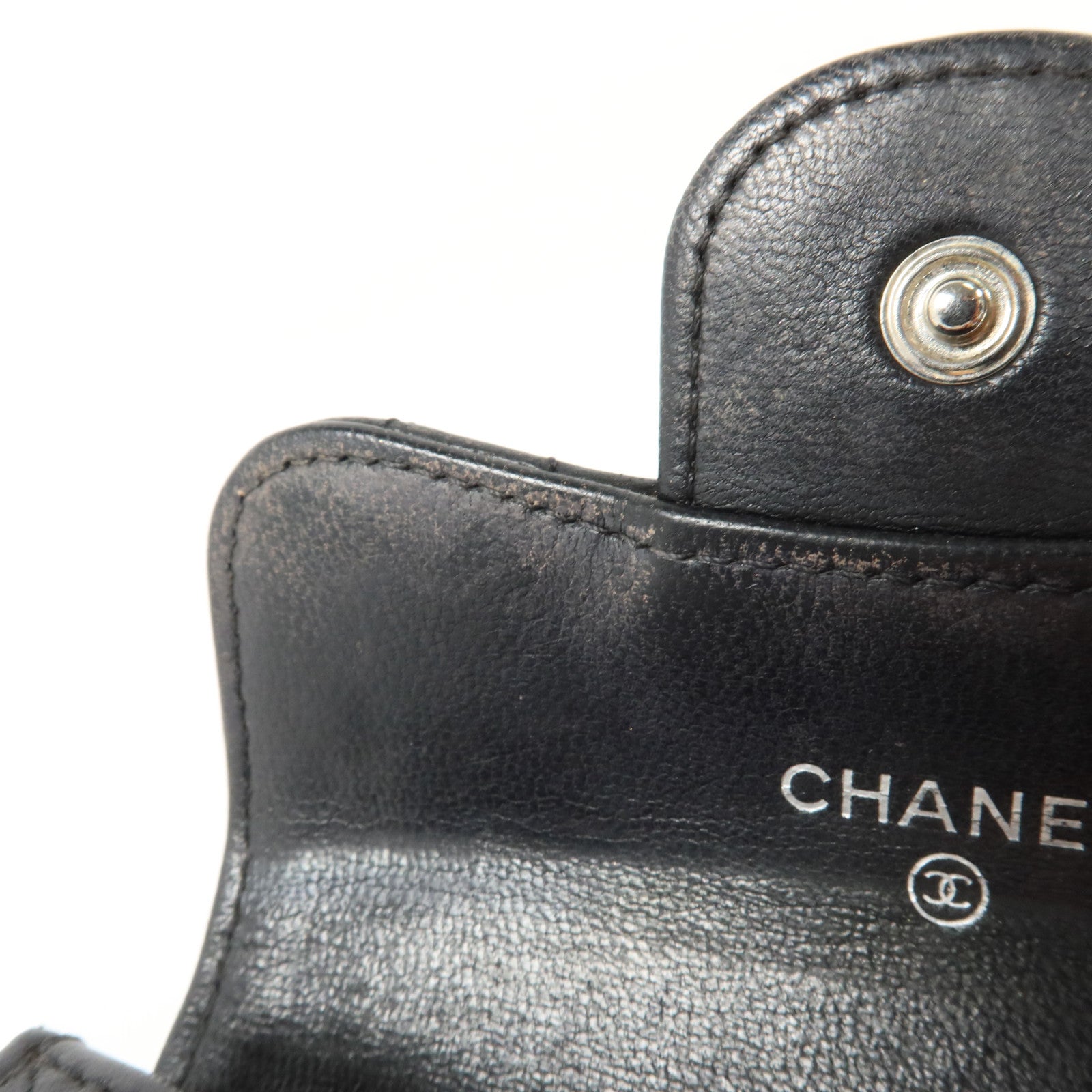 CHANEL 羊皮皮革Card Case銀扣卡片套