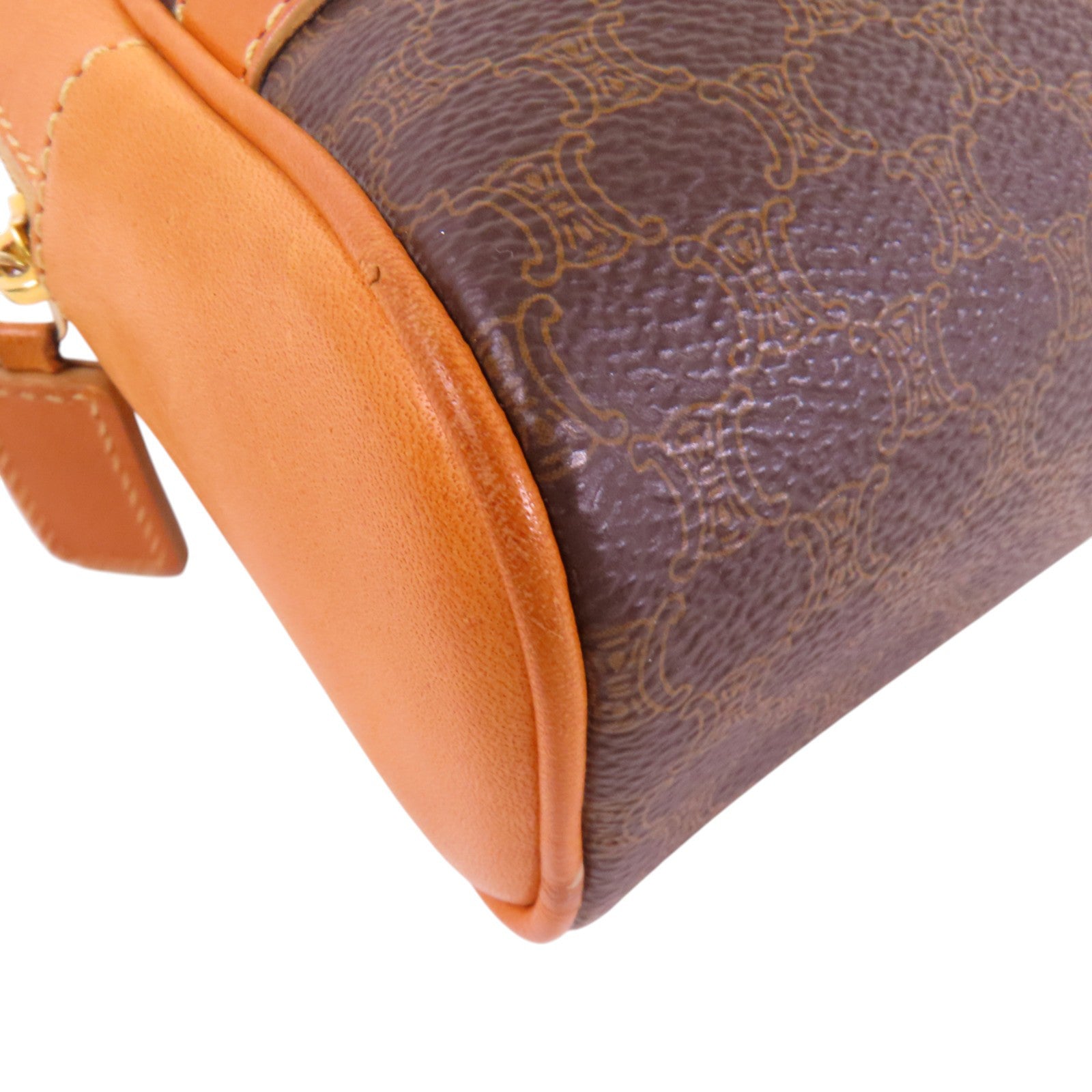 CELINE 塗層皮革Vintage Celine Backpack金扣背包