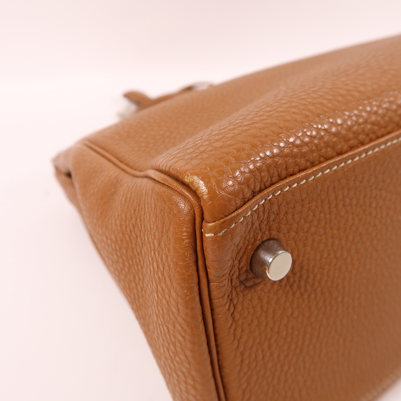 HERMES Togo皮革Kelly 35銀扣手挽肩背兩用袋金色