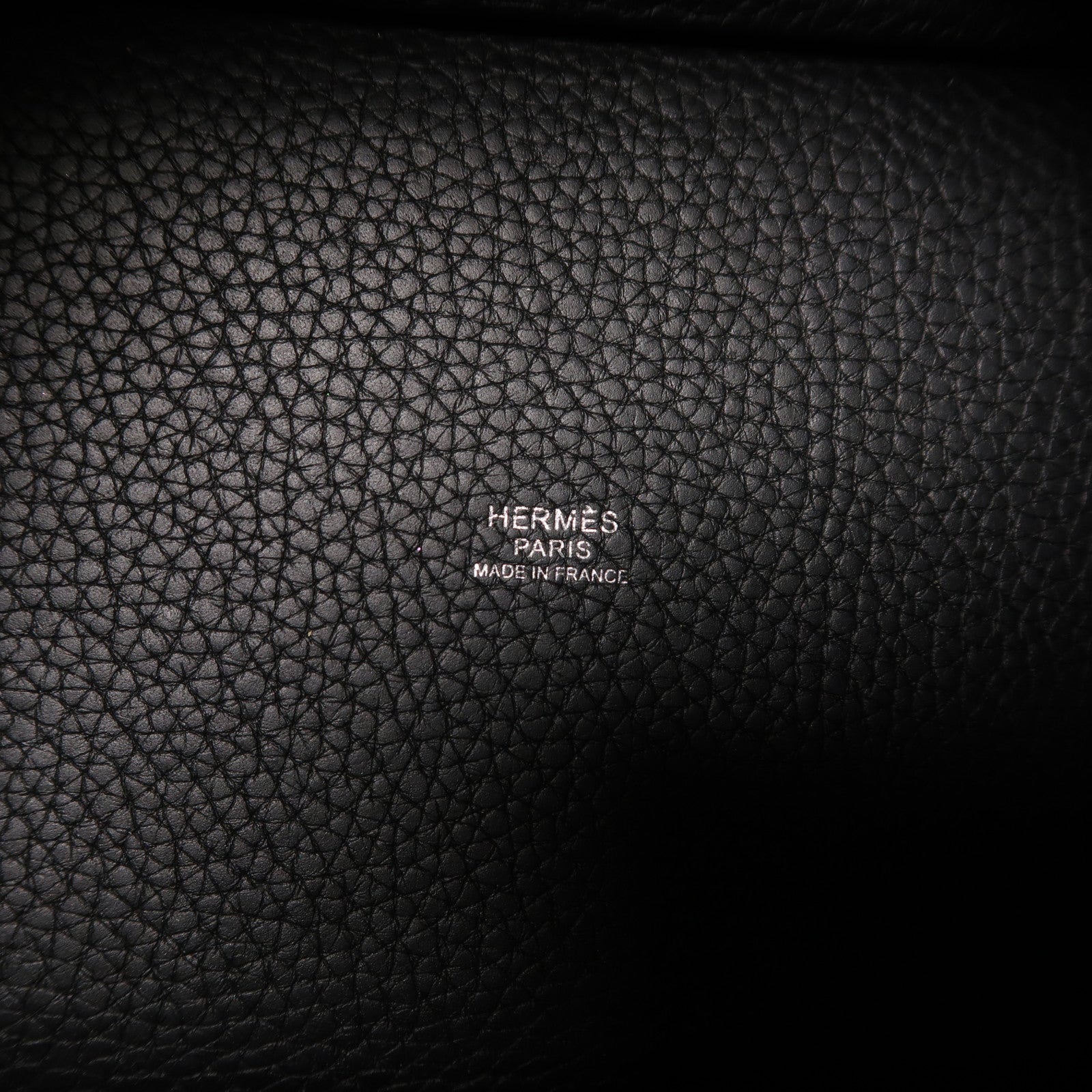 HERMES Clemence皮革Picotin PM銀扣手挽袋Noir