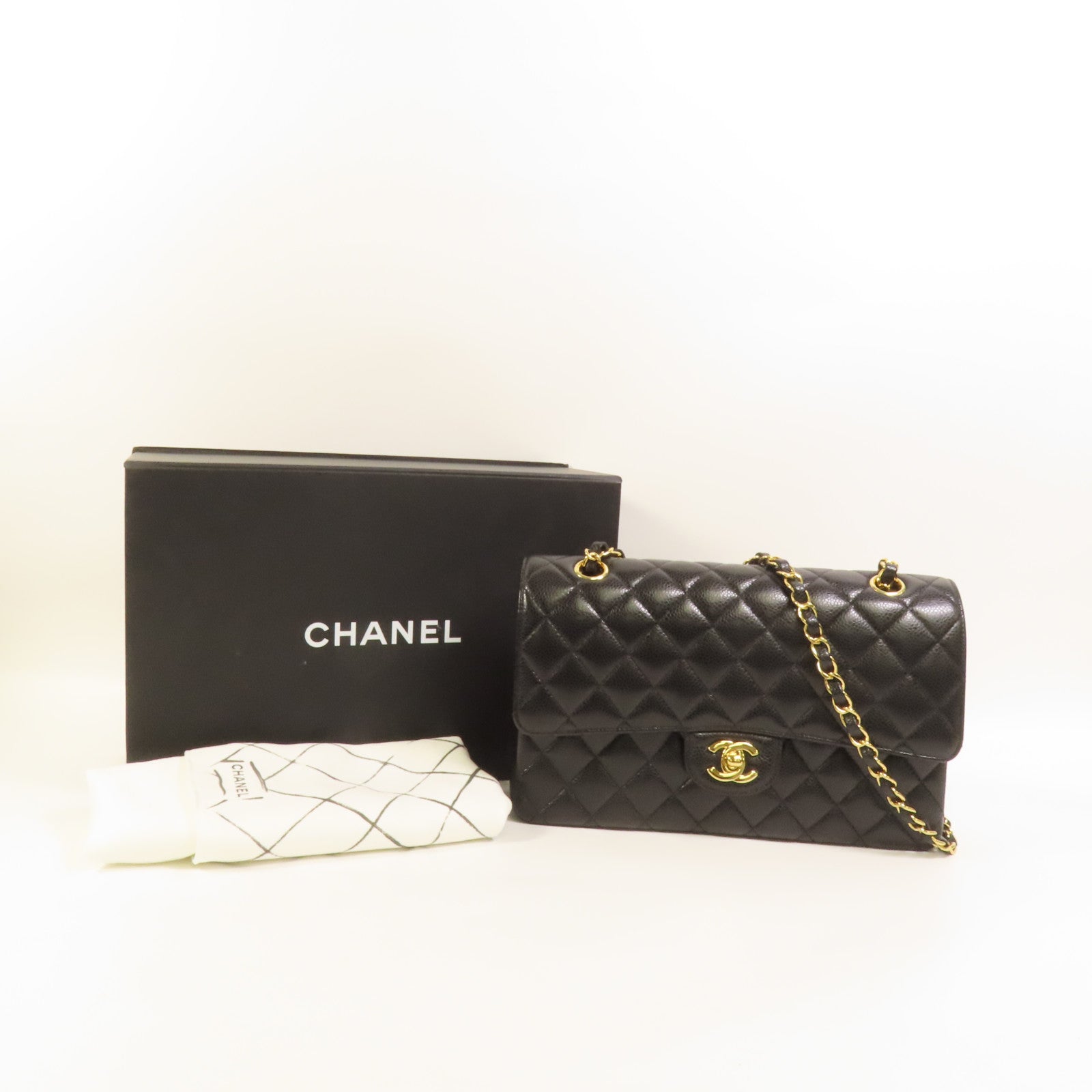 CHANEL 牛皮皮革Classic 25金扣鏈帶肩背袋