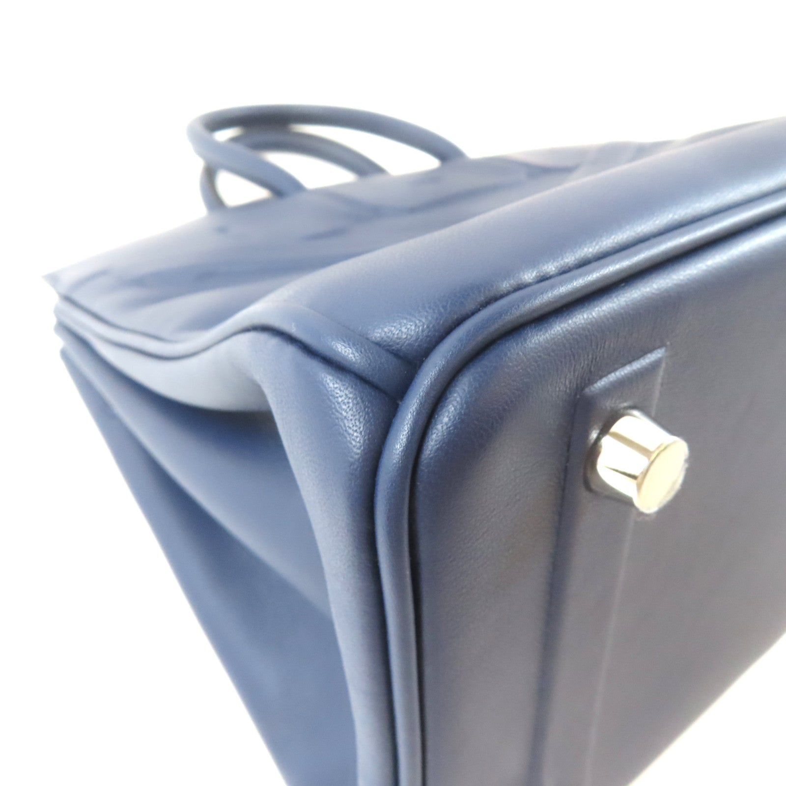 HERMES 【激減優惠】Swift皮革Birkin 25 Shadow銀扣手挽袋深藍色 HERMES 【激減優惠】Swift皮革Birkin 25 Shadow銀扣手挽袋深藍色