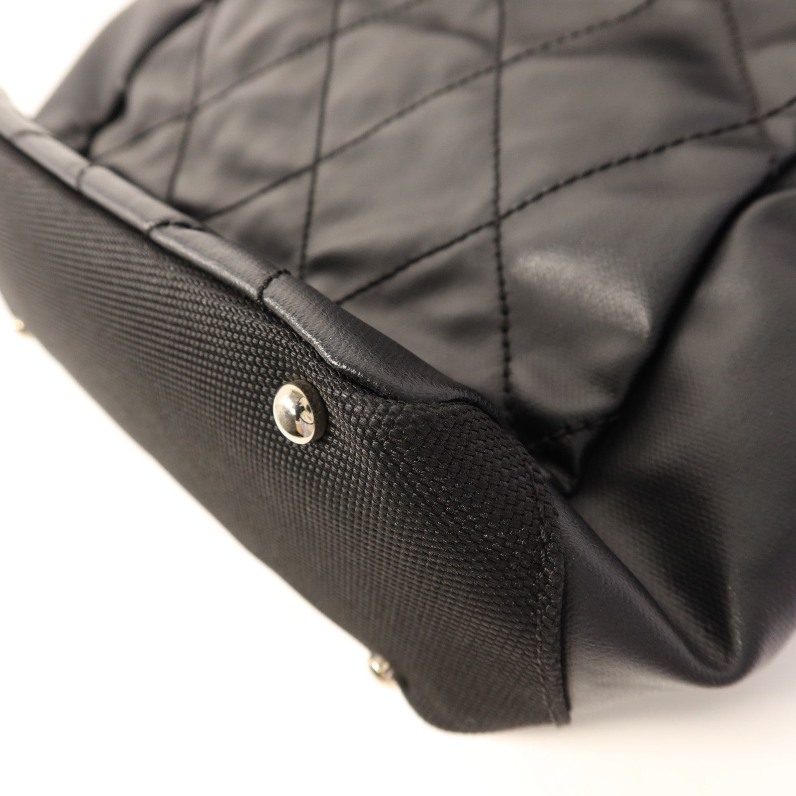 CHANEL 塗層帆布Shoulder Tote銀扣肩背袋/手挽袋