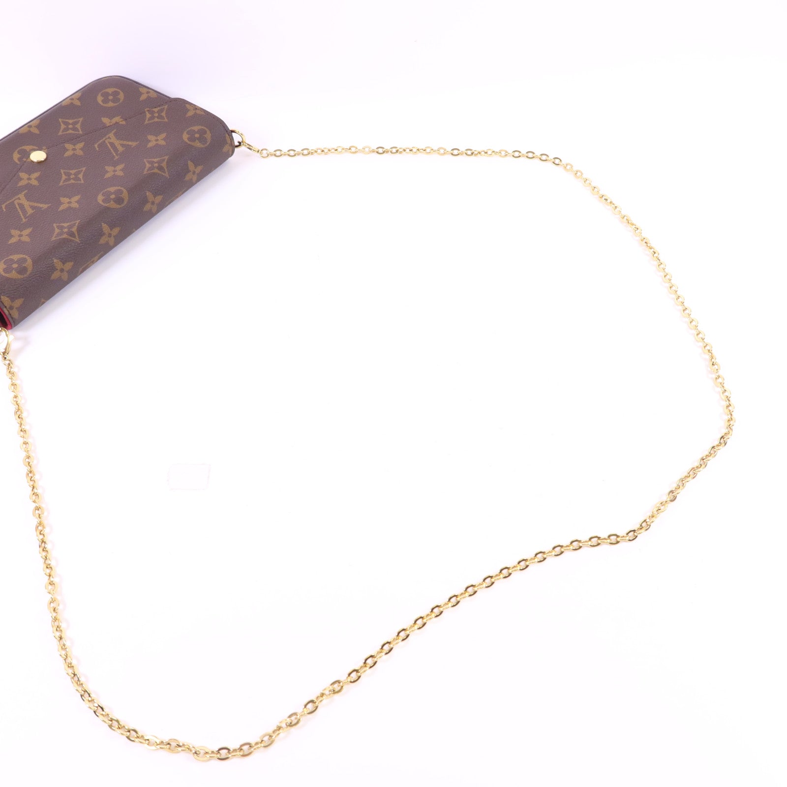 LOUIS VUITTON Monogram Felicie Pochette金扣鏈帶肩背袋