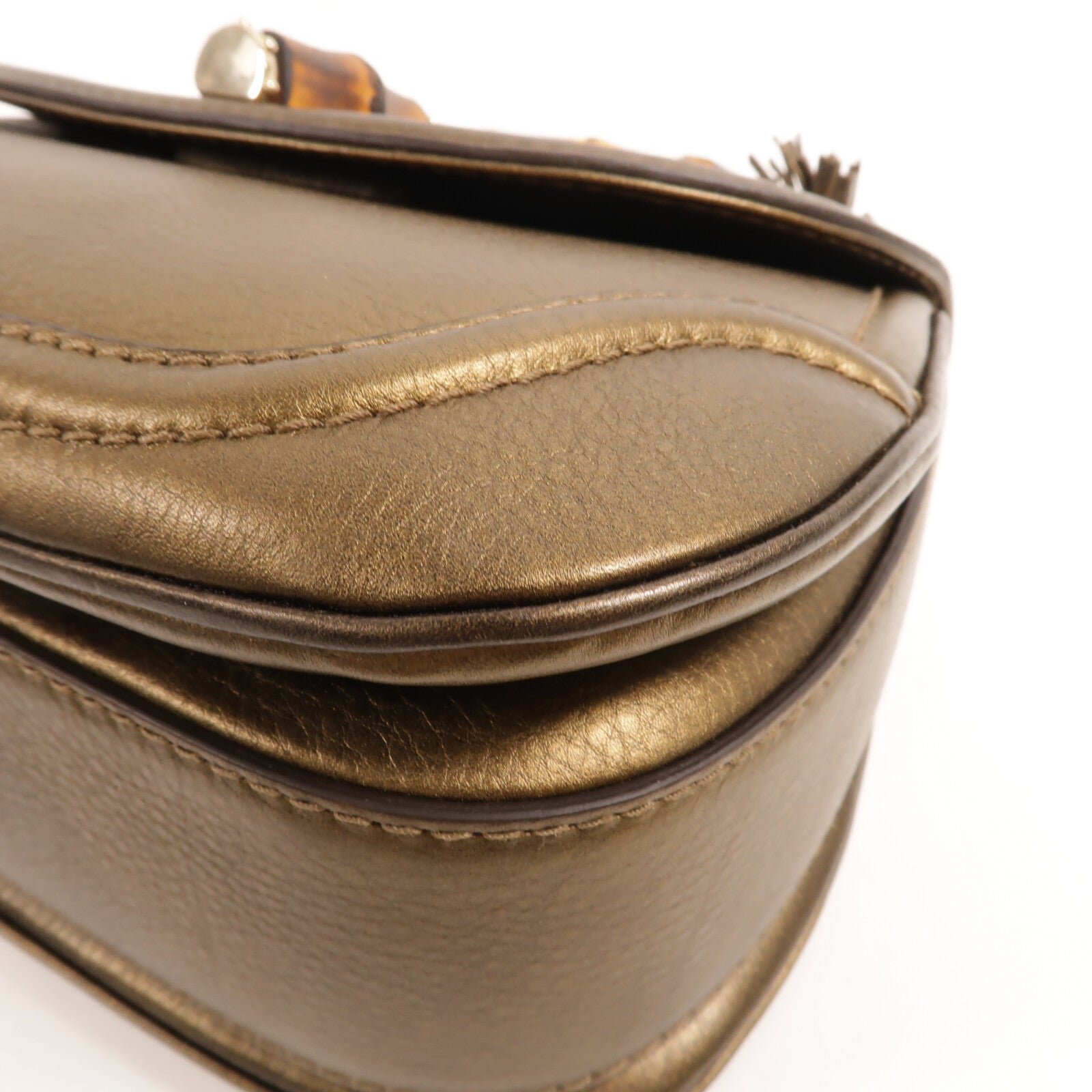 GUCCI 牛皮皮革New Bamboo With Top Handle手挽肩背兩用袋