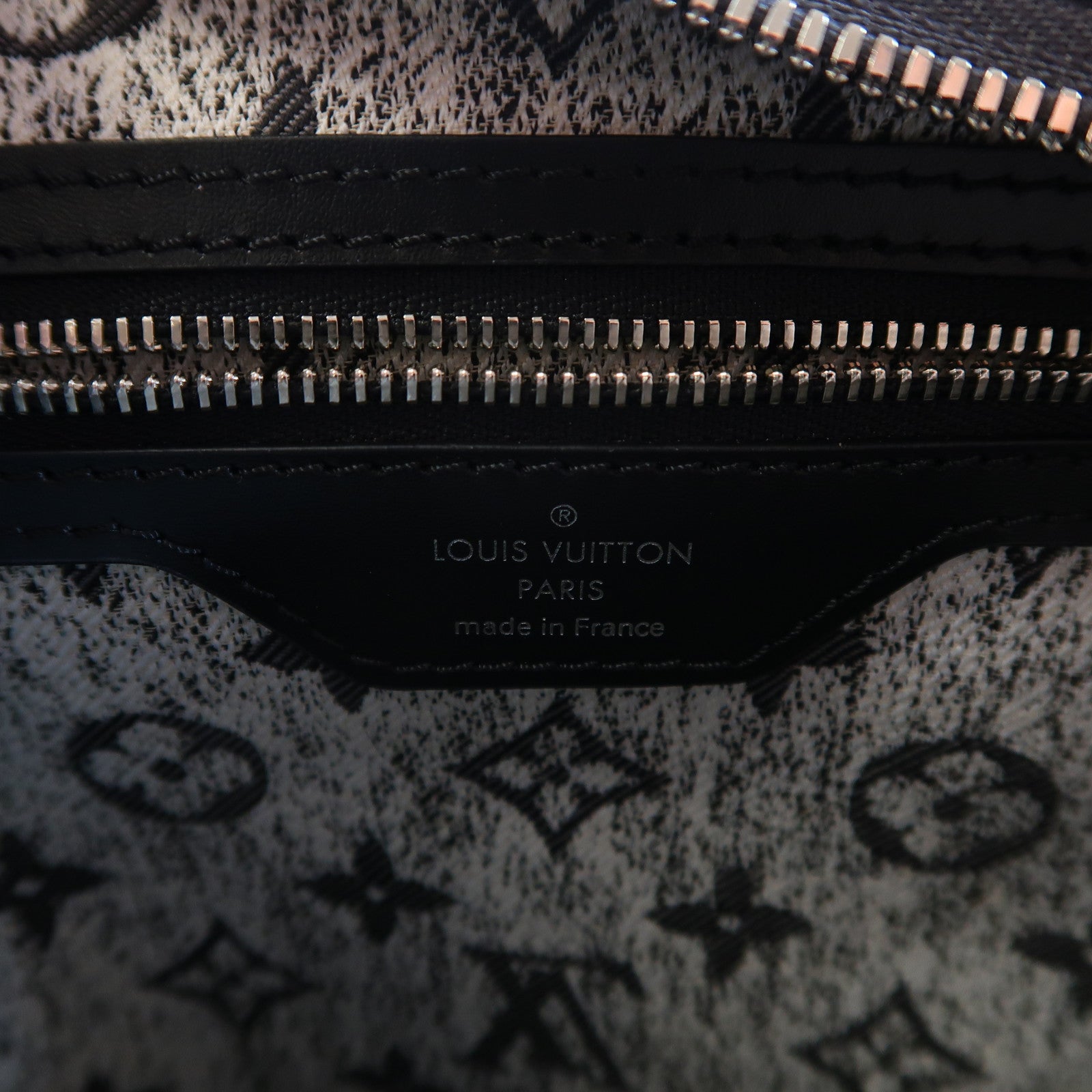 LOUIS VUITTON Monogram Jacquard Denim Speedy Bandouliere 25銀扣手挽肩背兩用袋灰色