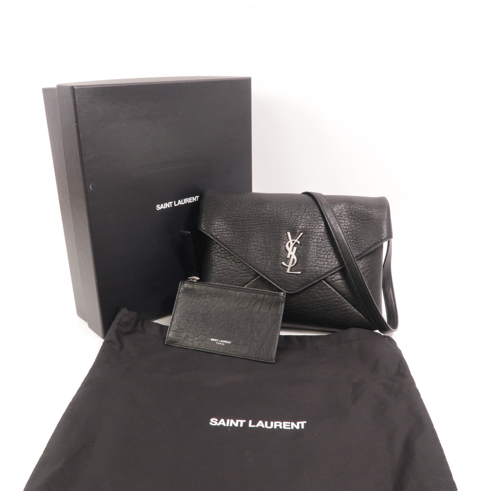 SAINT LAURENT 羊皮皮革Cassandra Envelope Messenger肩背袋