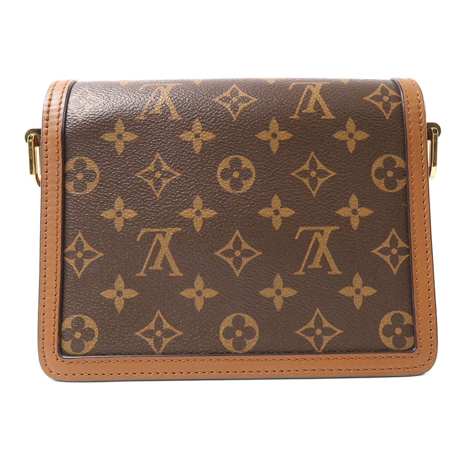 LOUIS VUITTON Monogram Dauphine金扣肩背袋啡色