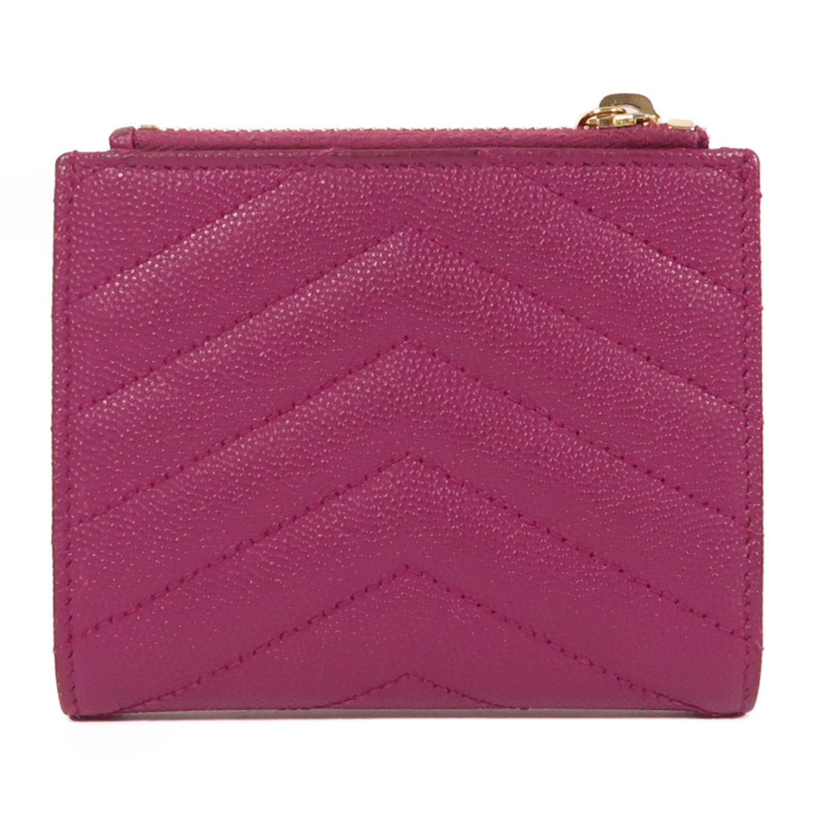 SAINT LAURENT 牛皮皮革Wallet金扣錢包紫色