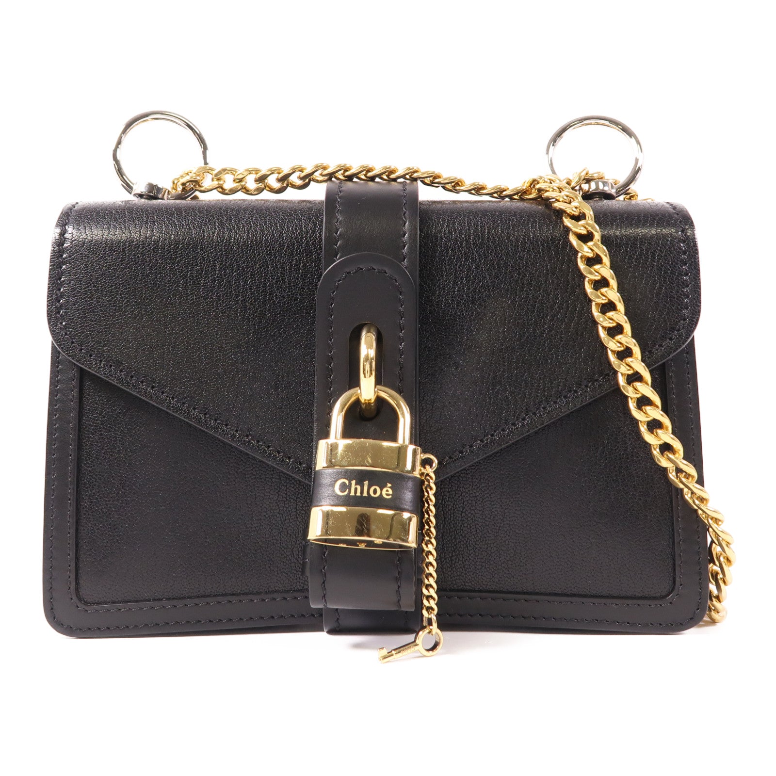 Chloe 牛皮皮革Aby Chain金扣鏈帶肩背袋