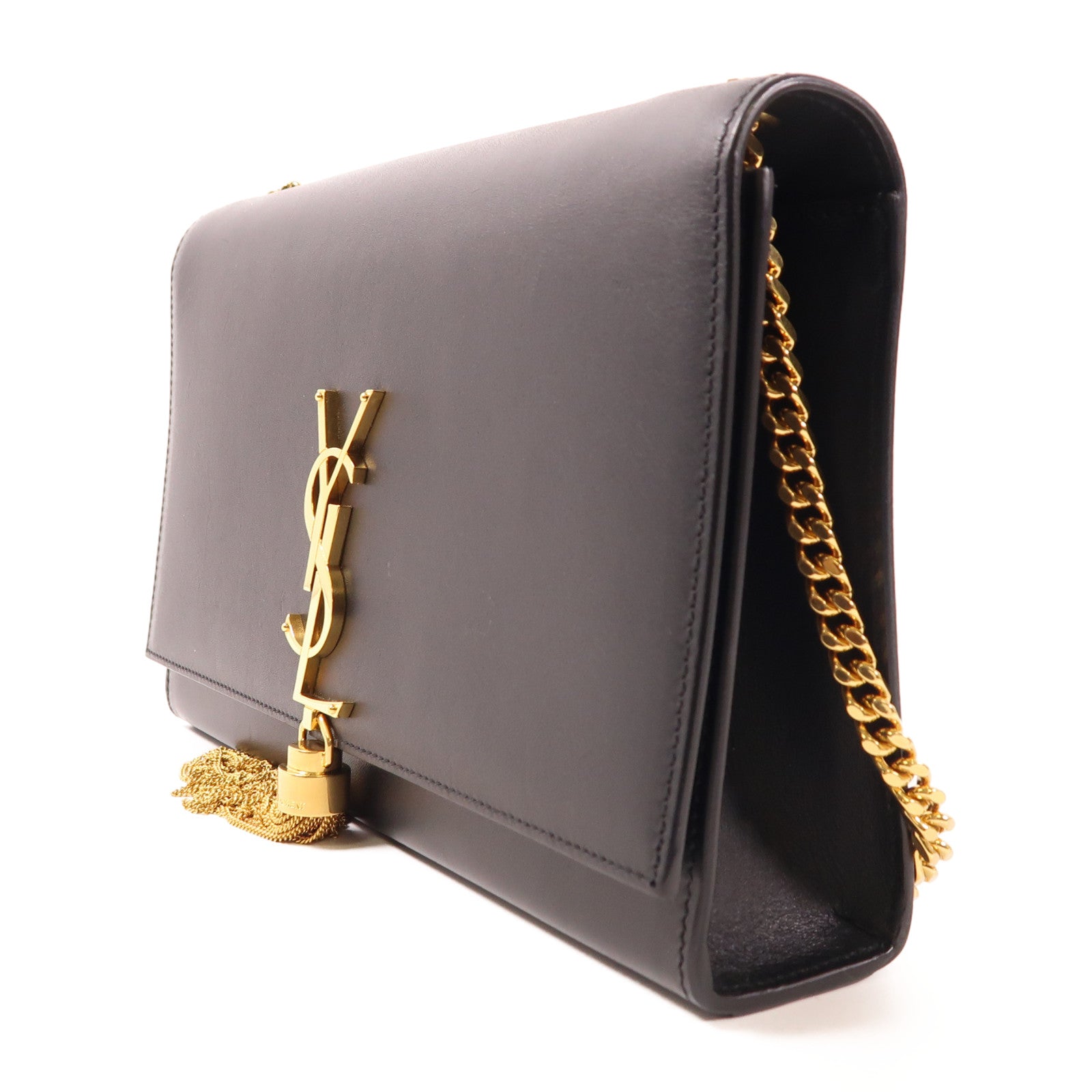 YVES SAINT LAURENT 【激減優惠】牛皮皮革Shoulder Bag金扣肩背袋