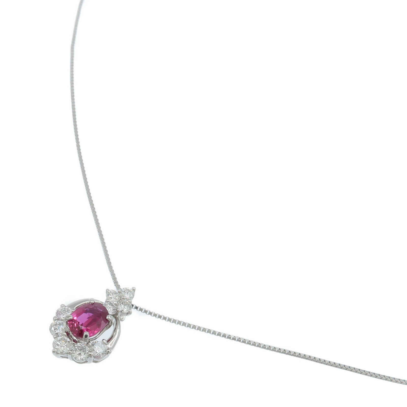 JEWELRY PT900/PT850鉑金Ruby Diamond Necklace紅寶石/鑽石項鍊