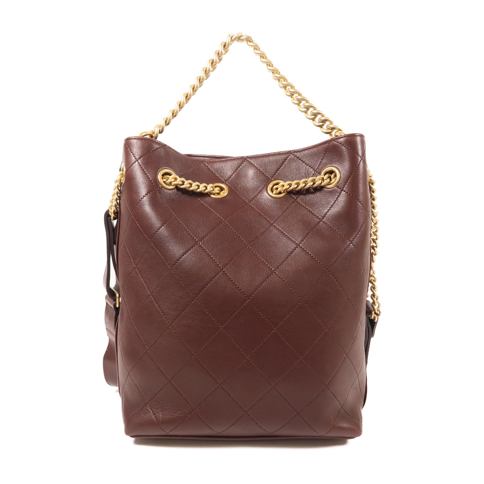 CHANEL 牛皮皮革2 Way Shoulder金扣手挽肩背兩用袋