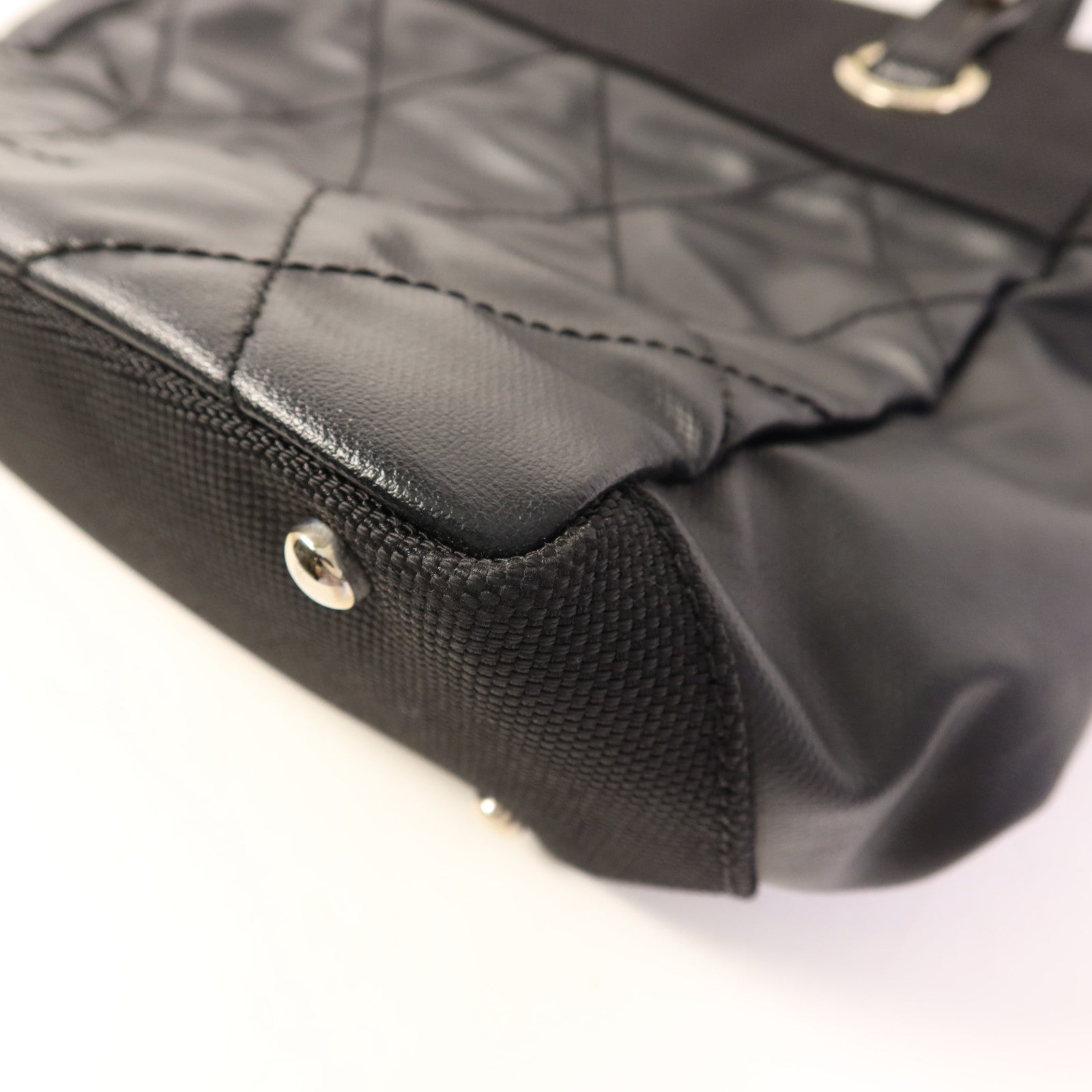 CHANEL 塗層帆布Shoulder Tote銀扣肩背袋/手挽袋