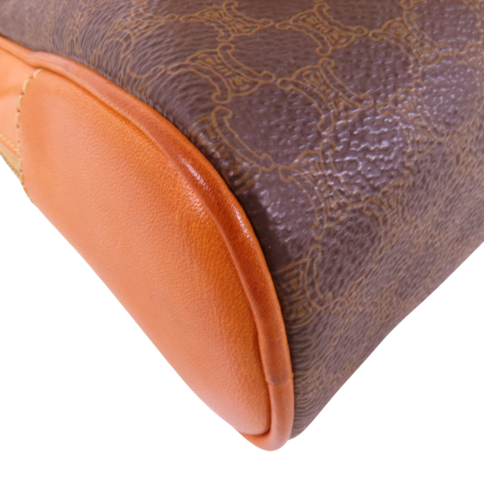 CELINE 塗層皮革Vintage Celine Backpack金扣背包