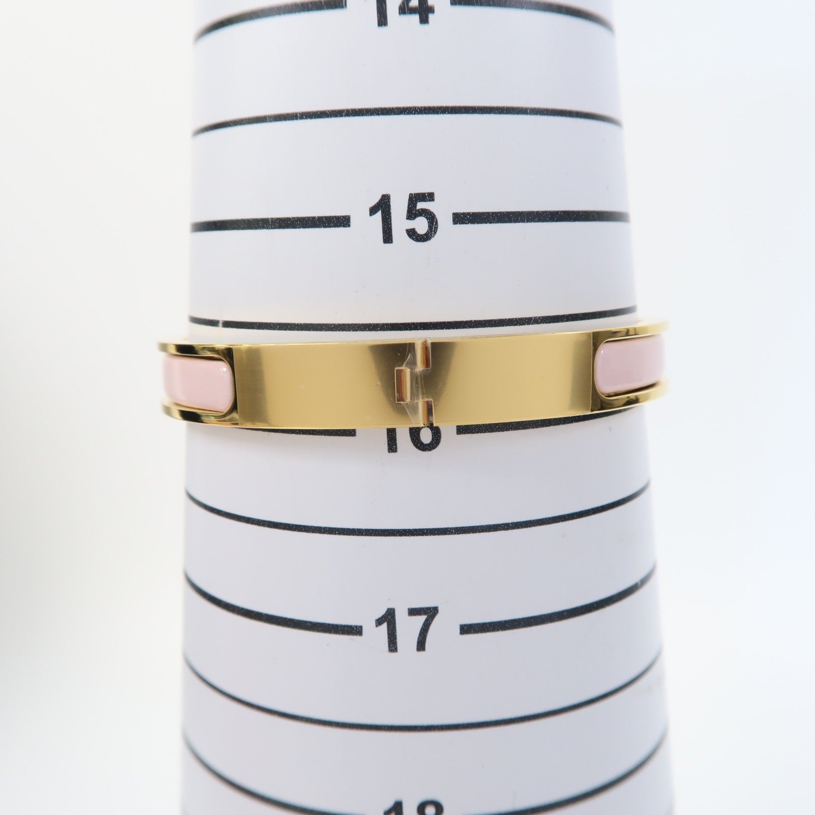 HERMES 金屬Mini Clic Chaine D'Ancre Bracelet金扣手鐲粉紅色/金色