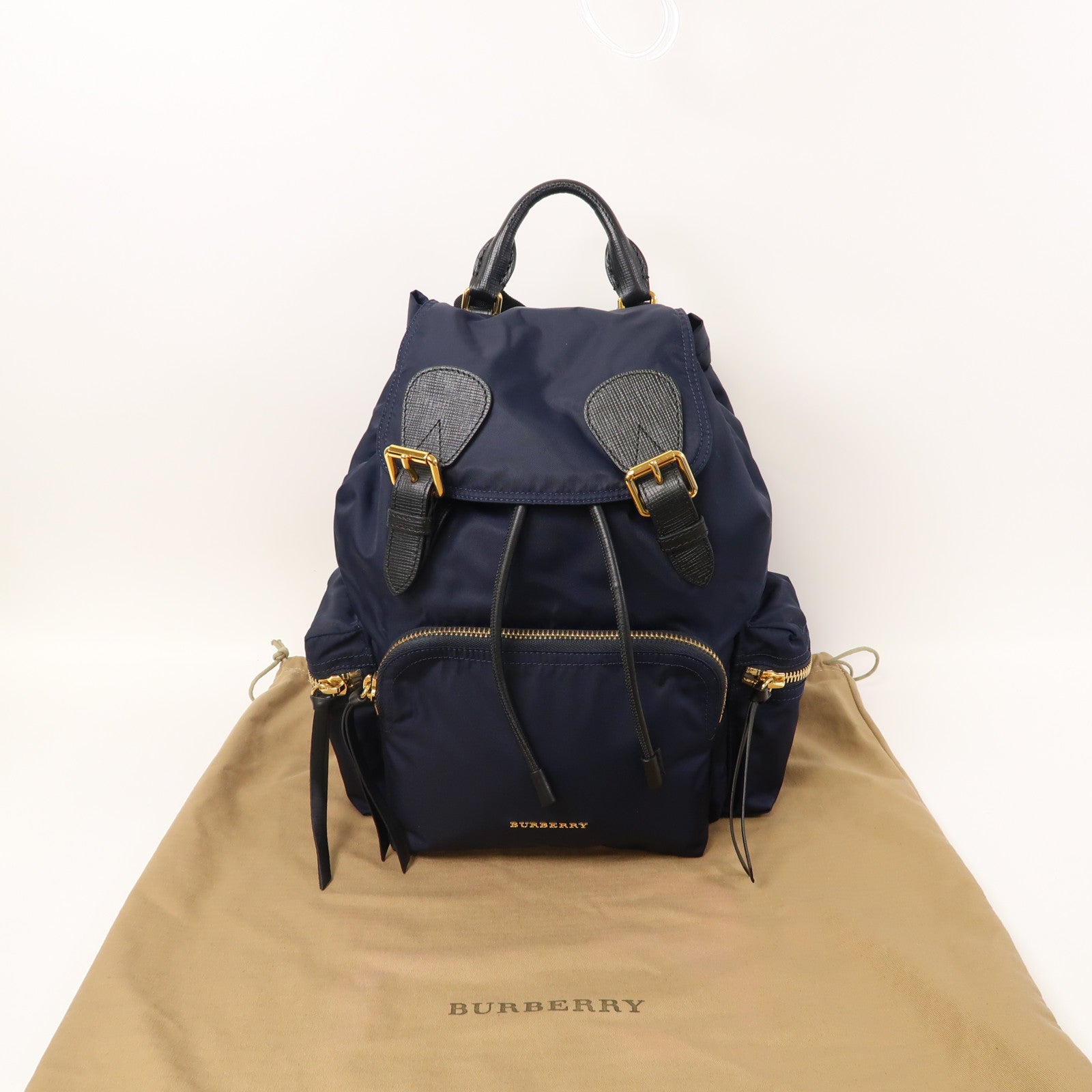 BURBERRY 尼龍Backpack金扣背包藍色