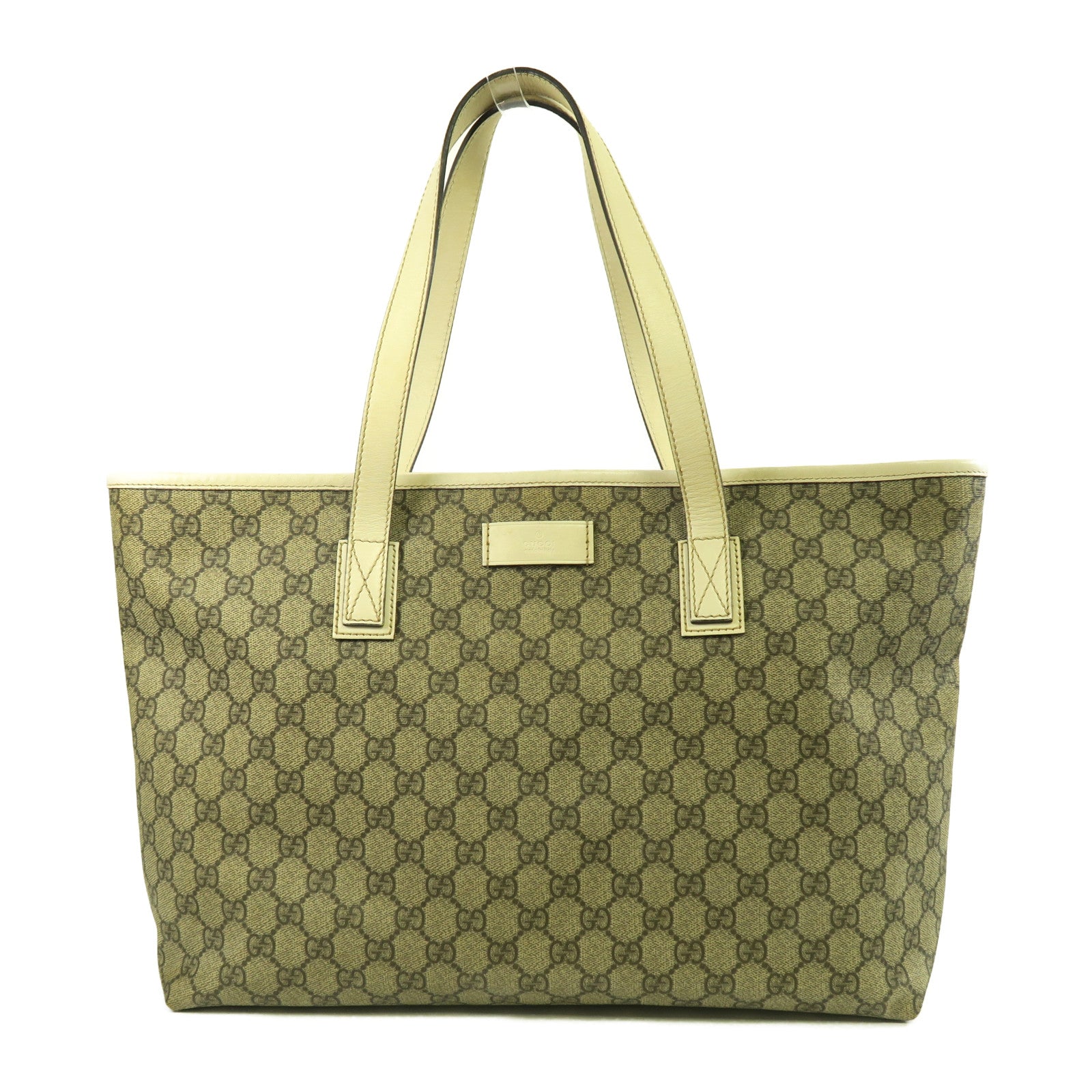 GUCCI 【激減優惠】塗層帆布Tote Bag銀扣手挽袋啡色