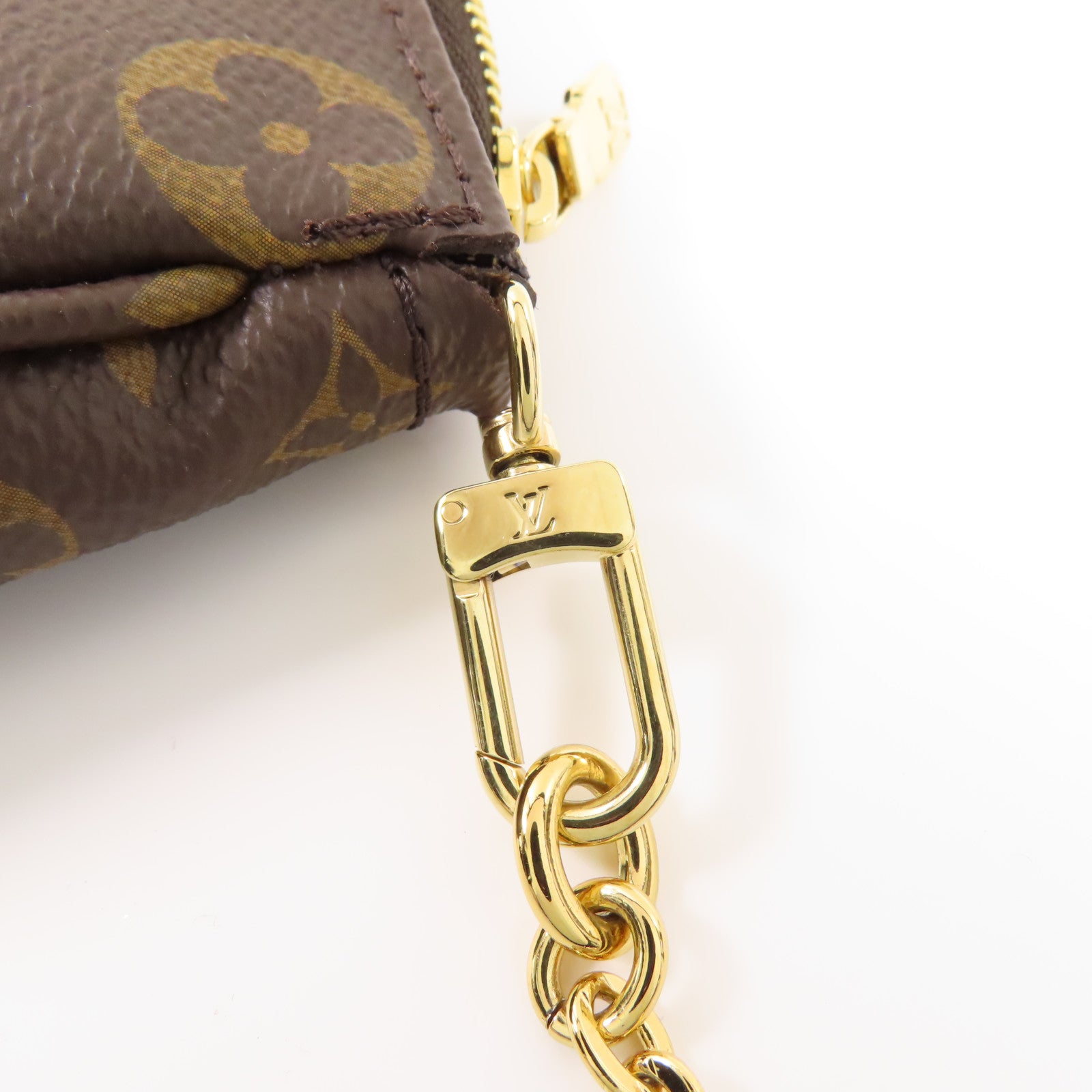 LOUIS VUITTON 【激減優惠】Monogram Multi Pochette Accessoires金扣手挽肩背兩用袋棕色