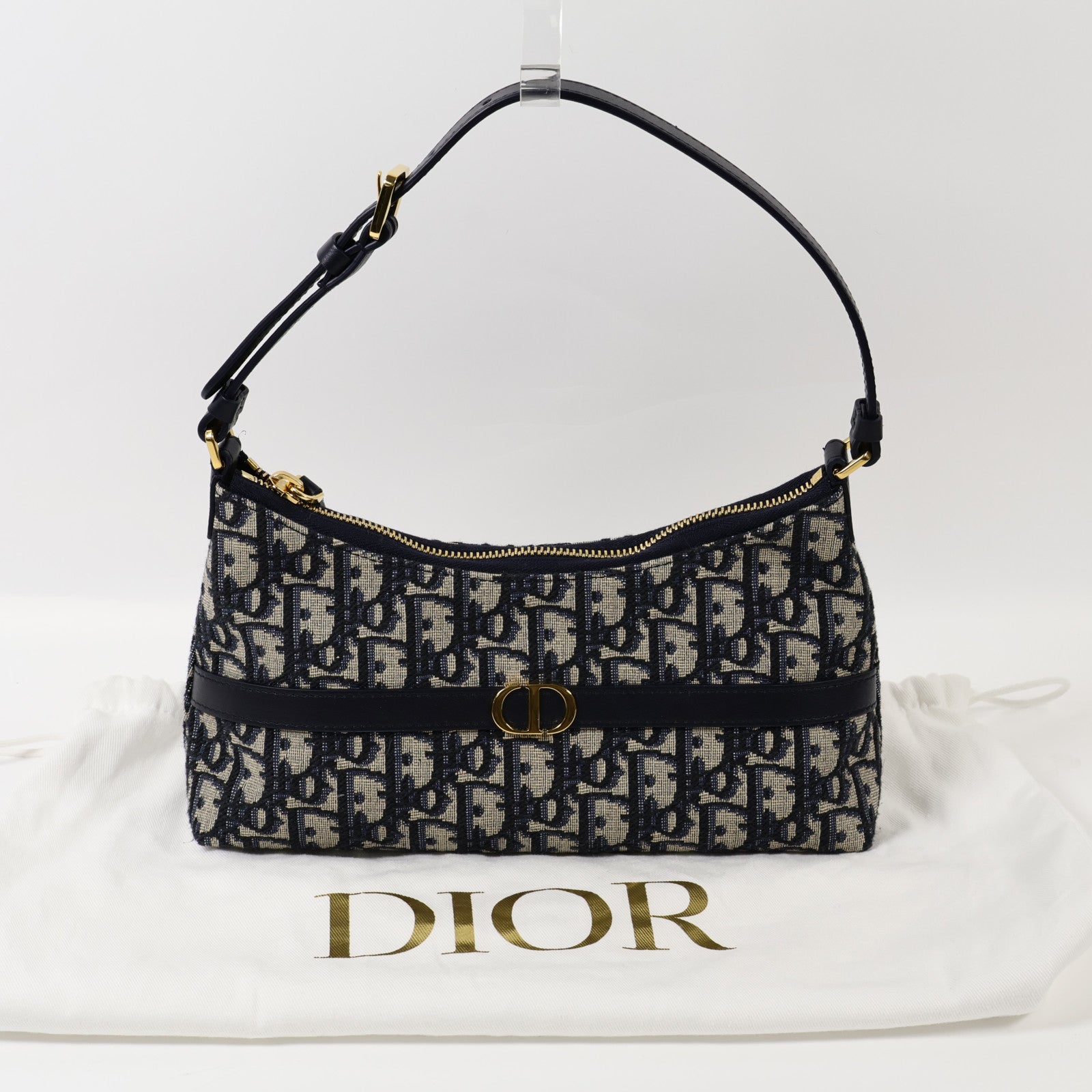 Dior 帆布30 Montaigne Hobo Mini金扣肩背袋