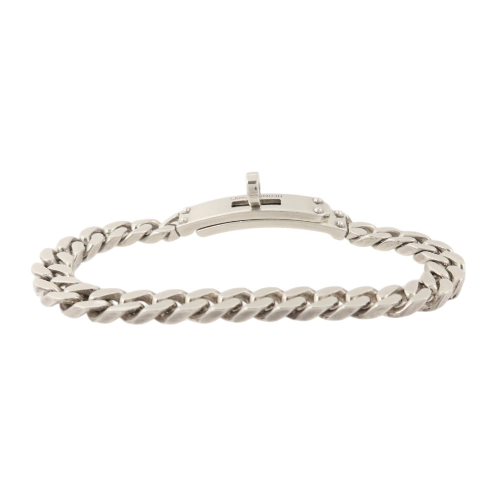 HERMES 925純銀Kelly Gourmette Bracelet SH銀扣手鏈