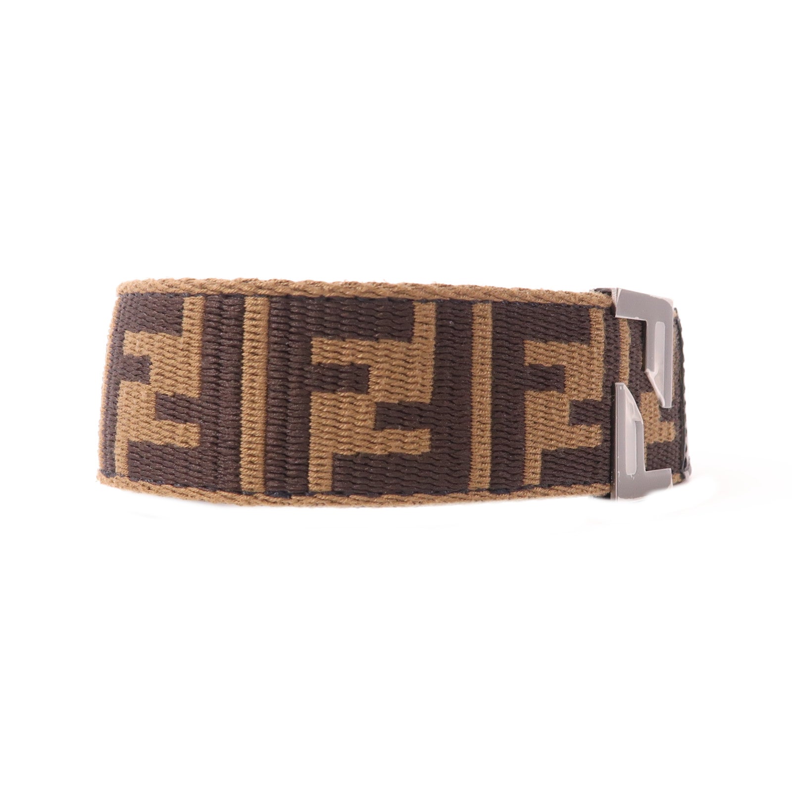 FENDI 帆布/牛皮皮革Strap銀扣肩背帶