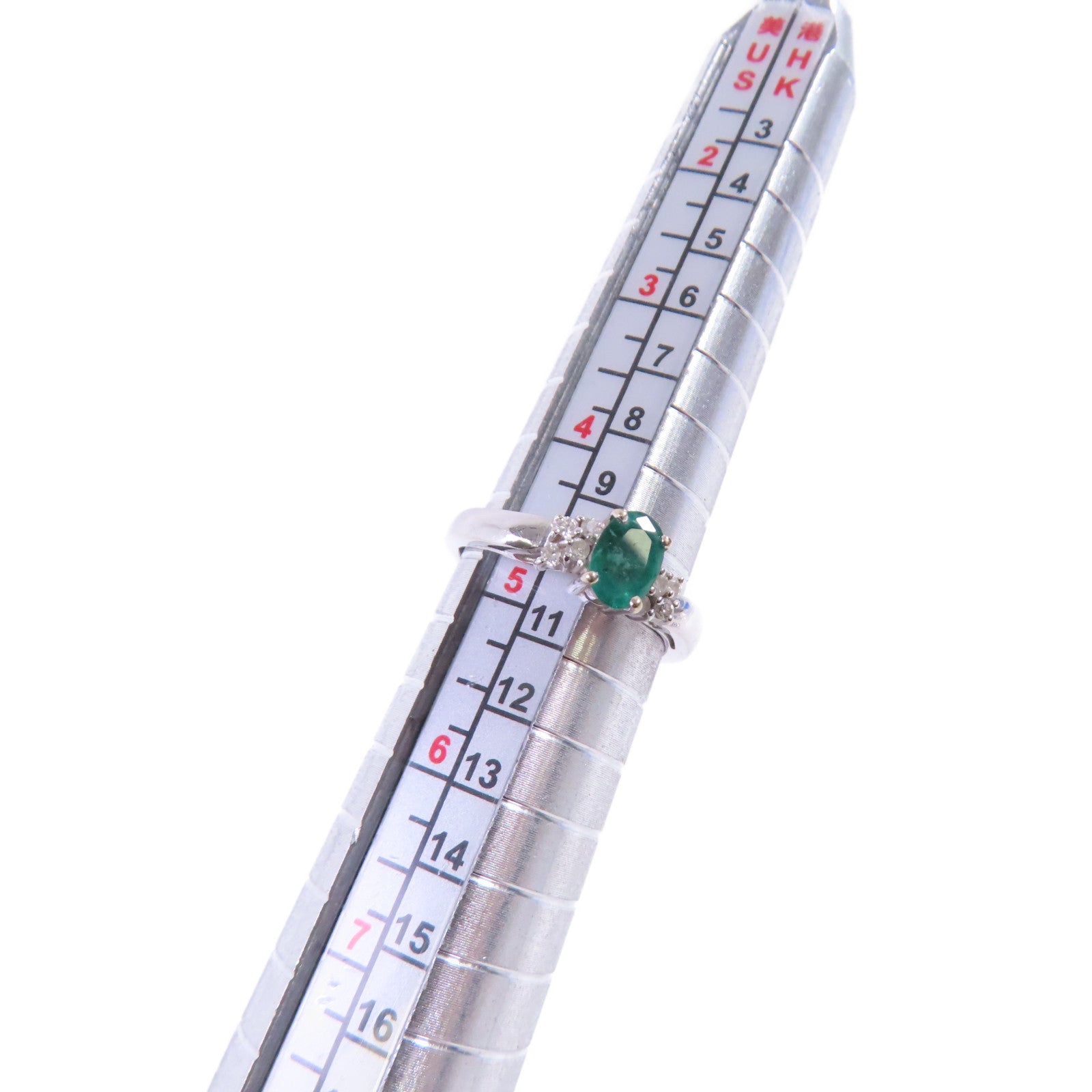 JEWELRY【激減優惠】 18K白金/0.49ct電氣石/鑽石Tourmaline/Diamond Ring戒指US#4.75