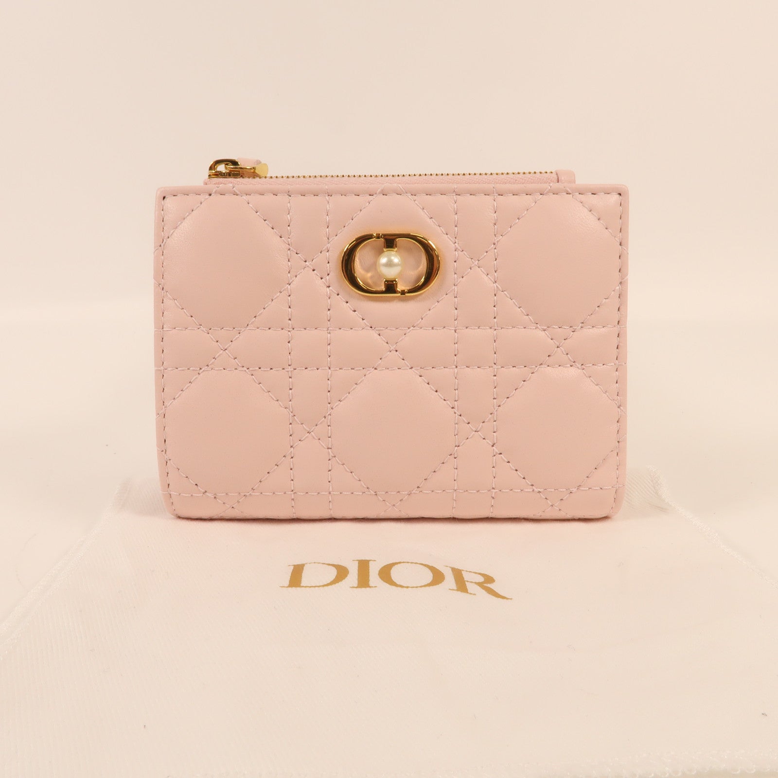 Dior 羊皮皮革Jolie Dahlia金扣錢包