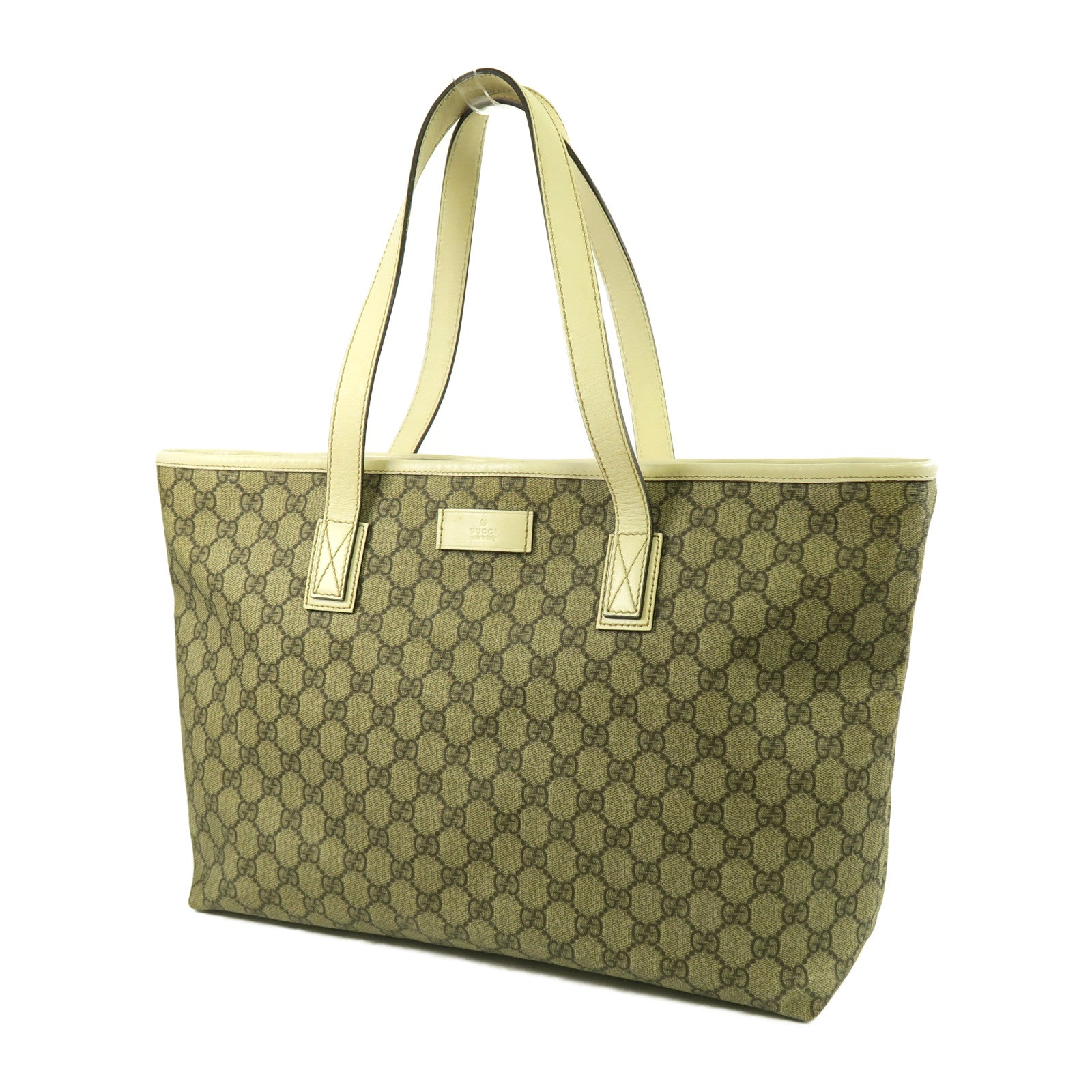 GUCCI 【激減優惠】塗層帆布Tote Bag銀扣手挽袋啡色