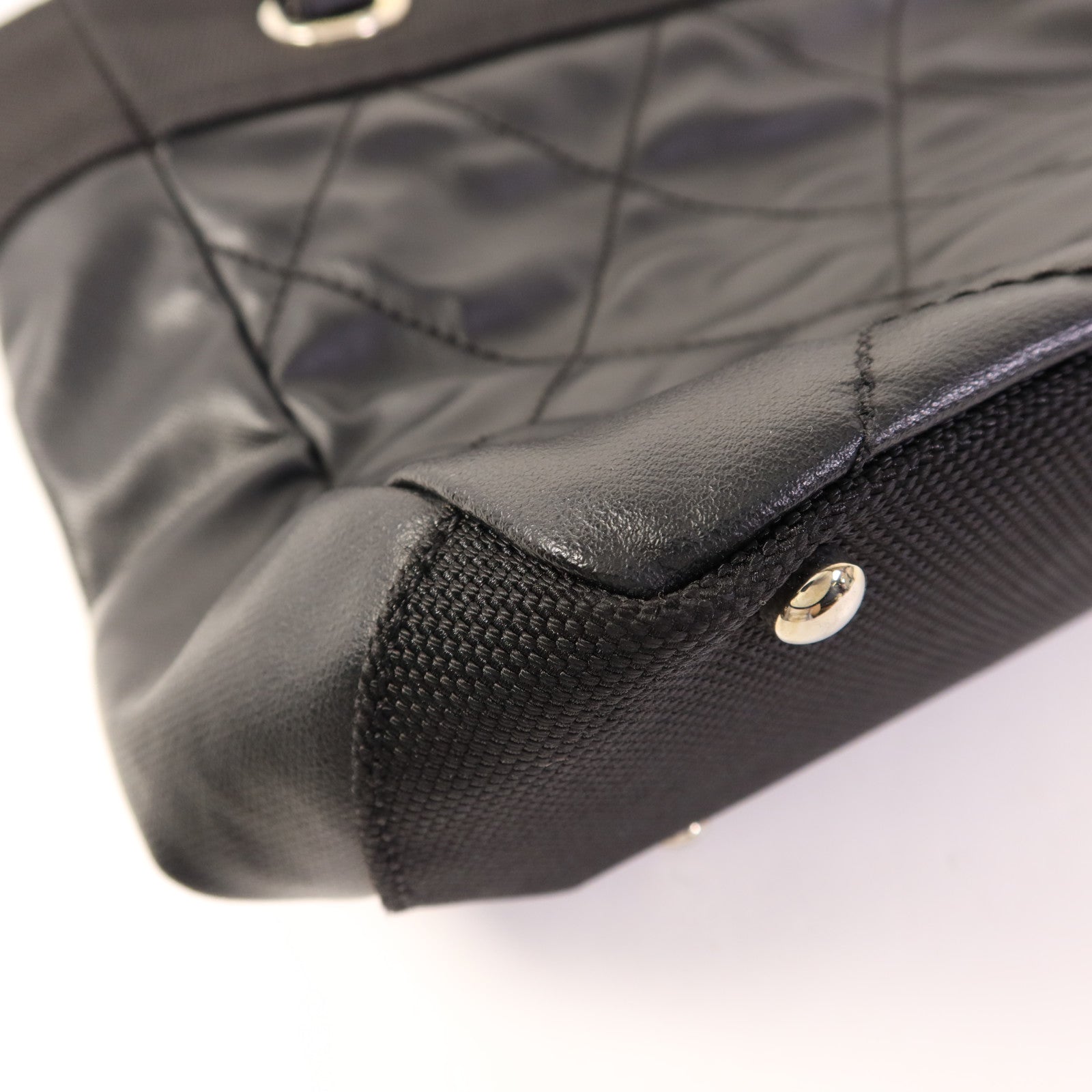 CHANEL 塗層帆布Shoulder Tote銀扣肩背袋/手挽袋