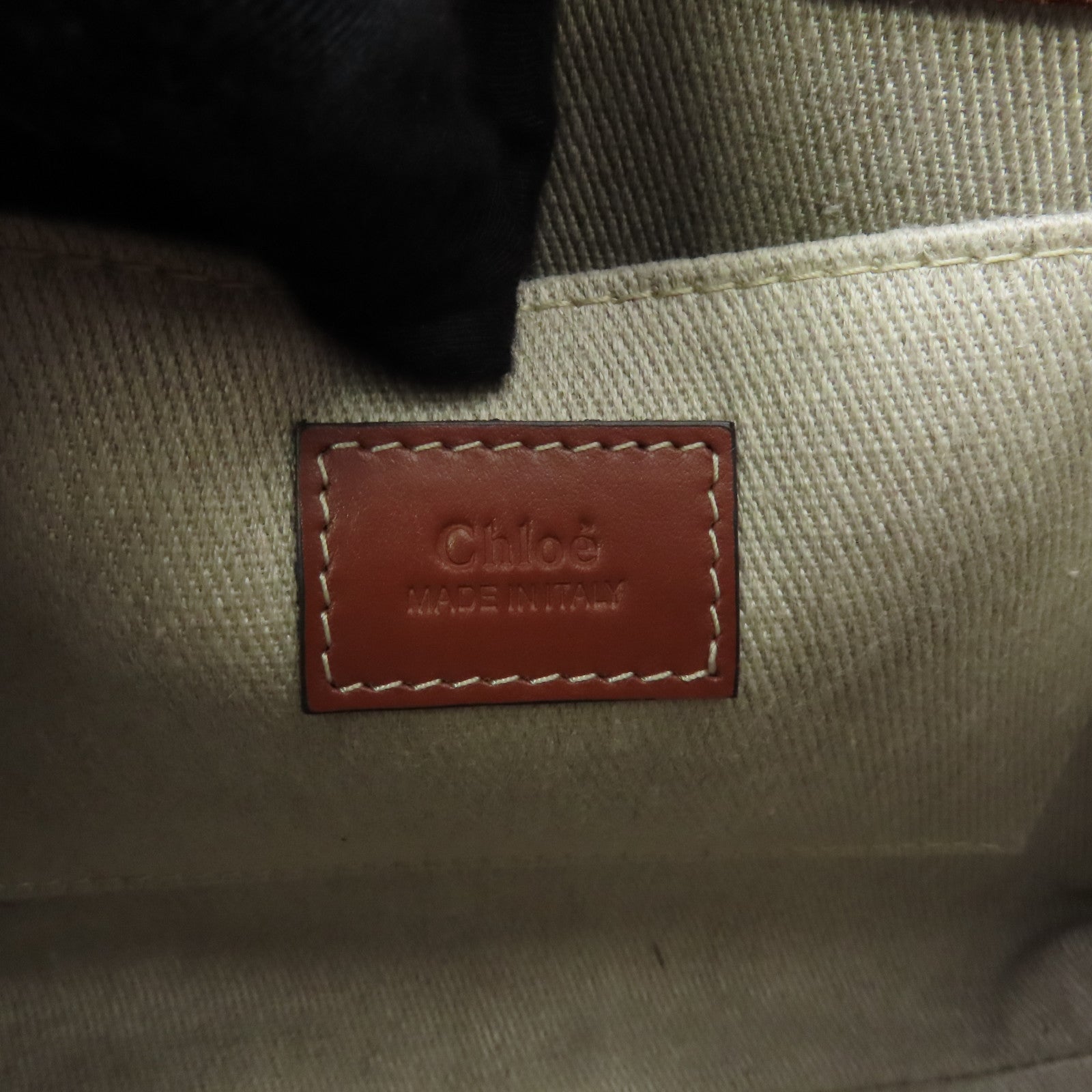 Chloe 麂皮皮革Woody Mini金扣手挽肩背兩用袋棕色
