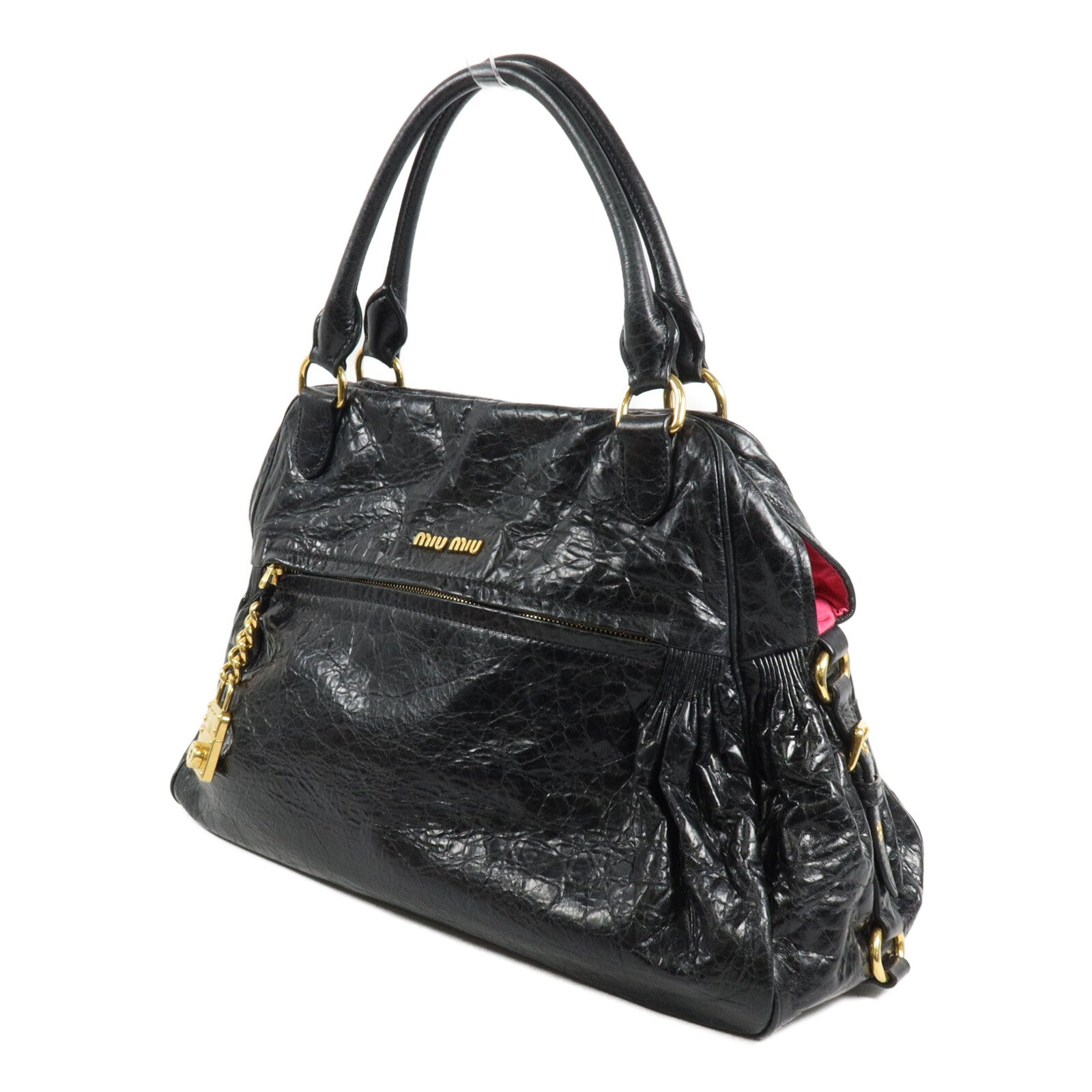 Miu Miu 牛皮皮革Vitello Lux Charm手挽肩背兩用袋
