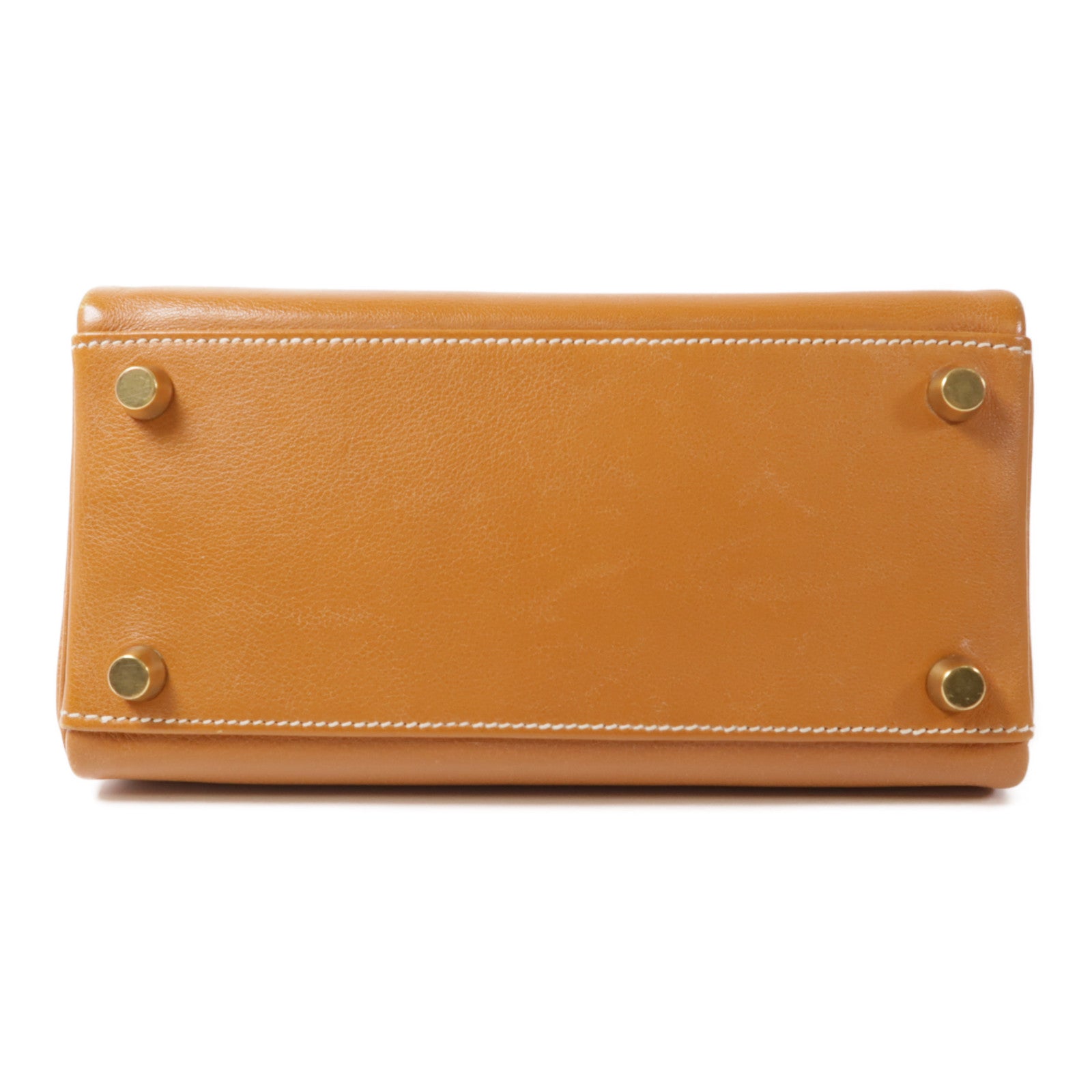 HERMES GHW Kelly Mini 2 Way Shoulder Bag Handbag Gulliver Leather Gold