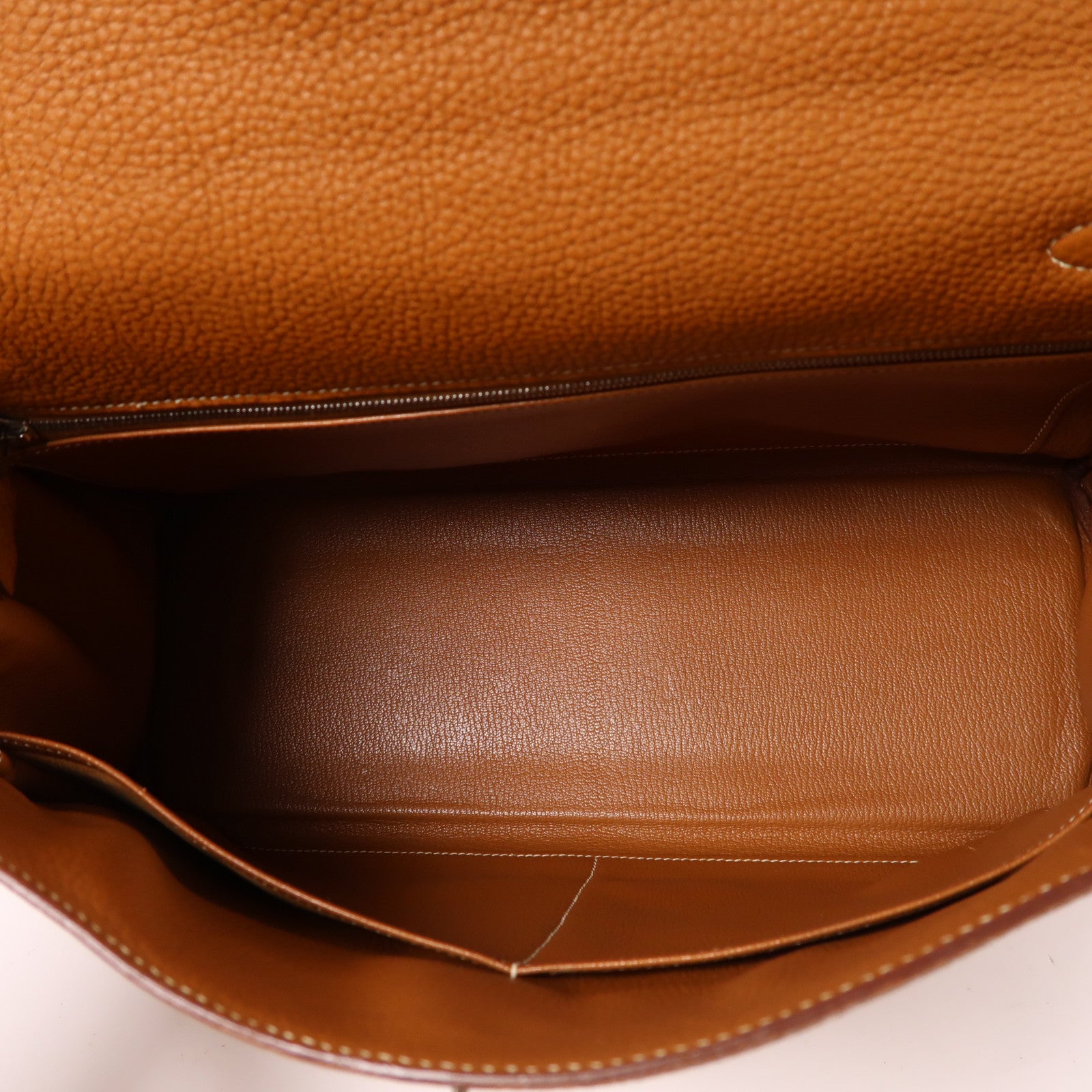 HERMES Togo皮革Kelly 35銀扣手挽肩背兩用袋金色