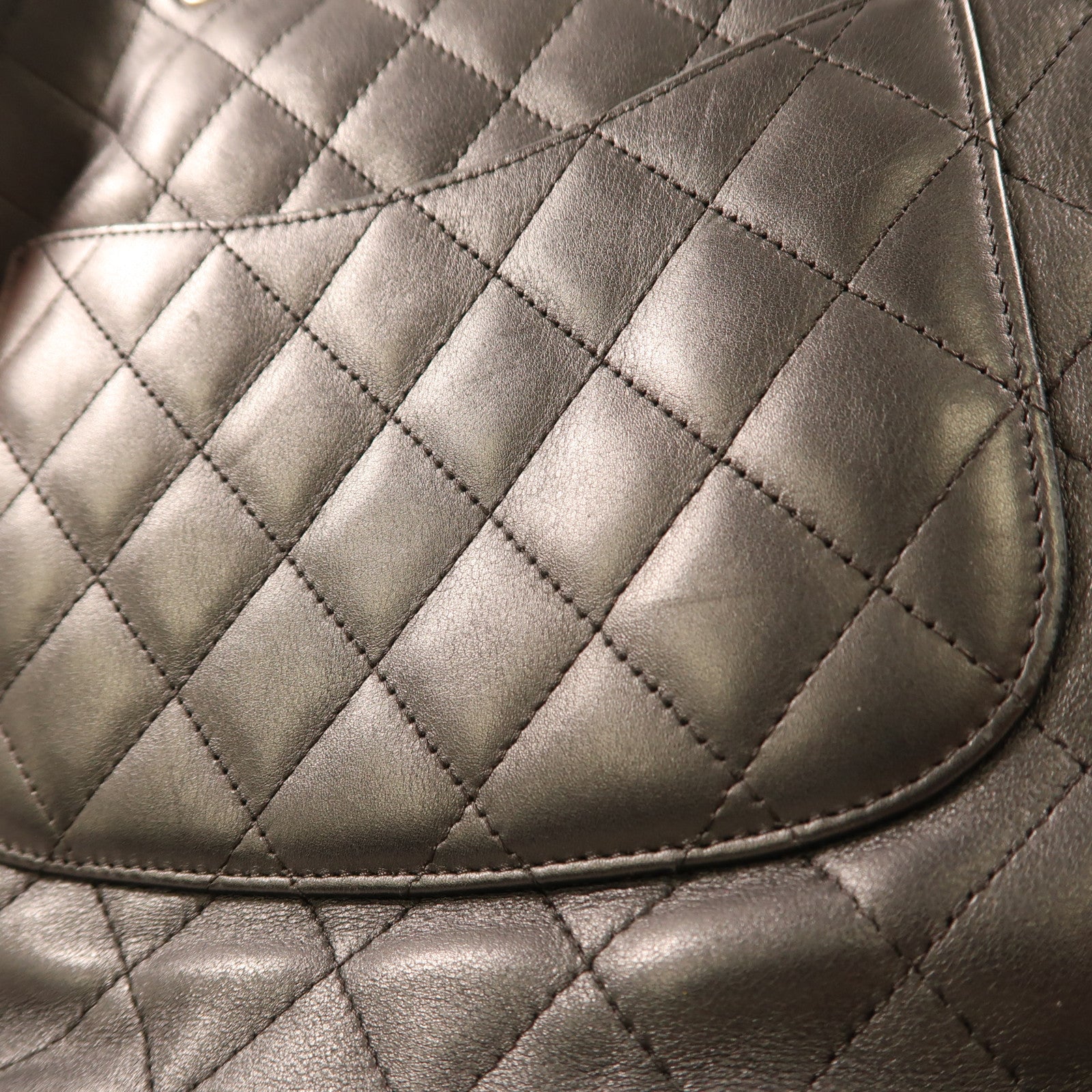 CHANEL 牛皮皮革Cambon Line Tote Bag銀扣手挽袋